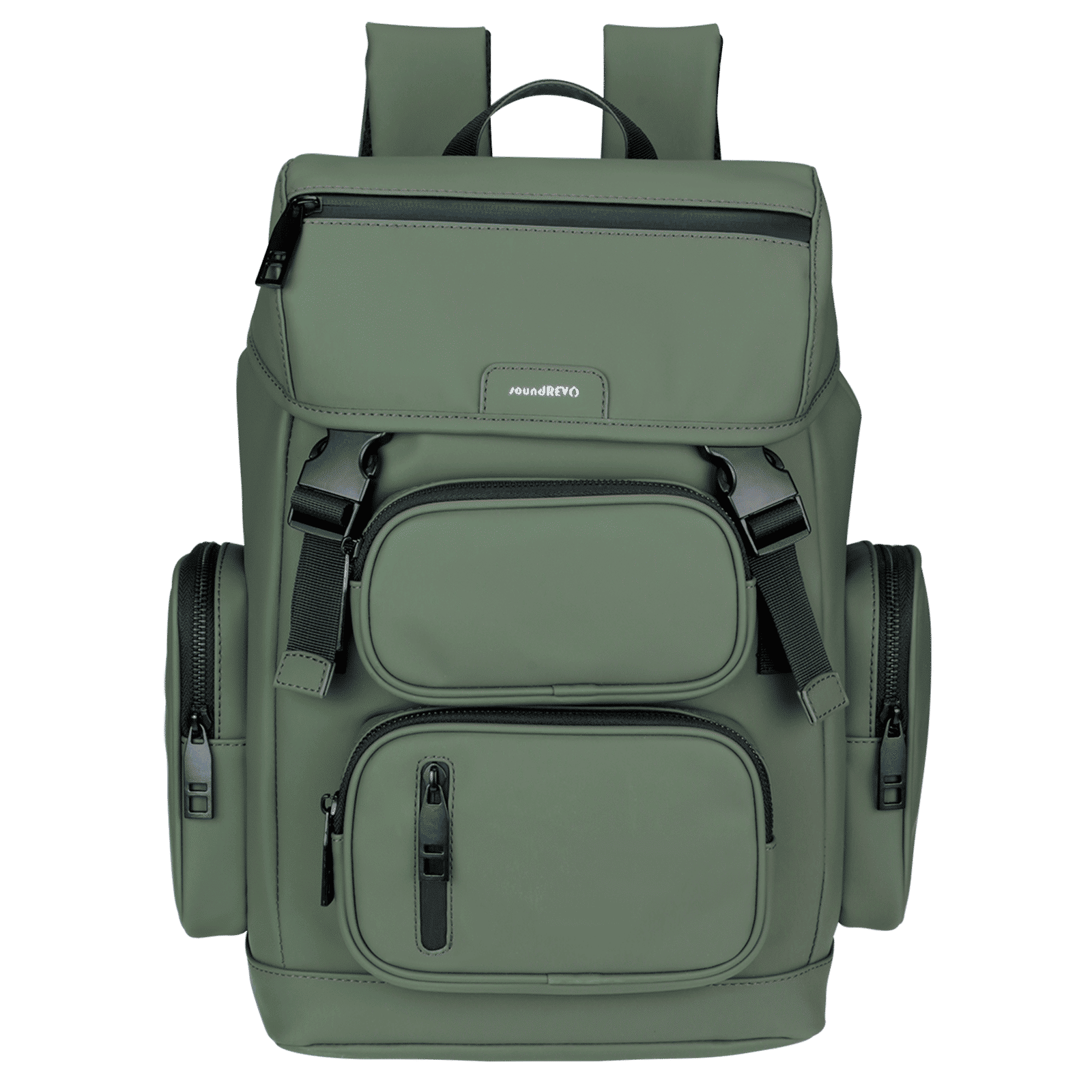 soundREVO Hannover PU Fabric Laptop Backpack for 14 Inch Laptop (10.29 L, Water Resistant, Green)_3