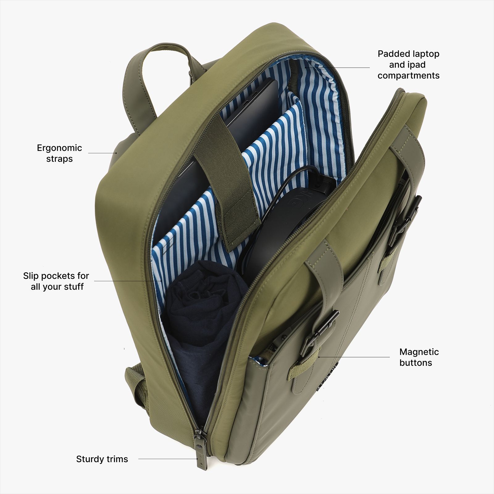 hoi polloi JYM Nylon, Polyester, PU Laptop Backpack for 16 Inch Laptop (11 L, Water Resistant, Camouflage Green) hoi polloi JYM Nylon, Polyester, PU Laptop Backpack for 16 Inch Laptop (11 L, Water Resistant, Camouflage Green)_5