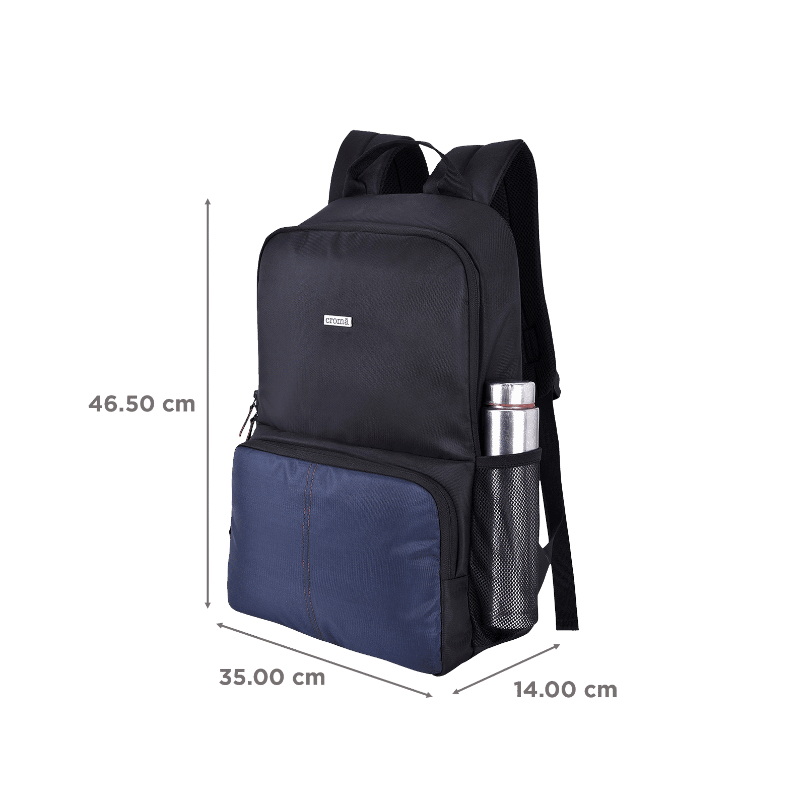 Croma Polyester Backpack for 15.6 Inch Laptop (Water Resistant, Black) Croma Polyester Backpack for 15.6 Inch Laptop (Water Resistant, Black)_3