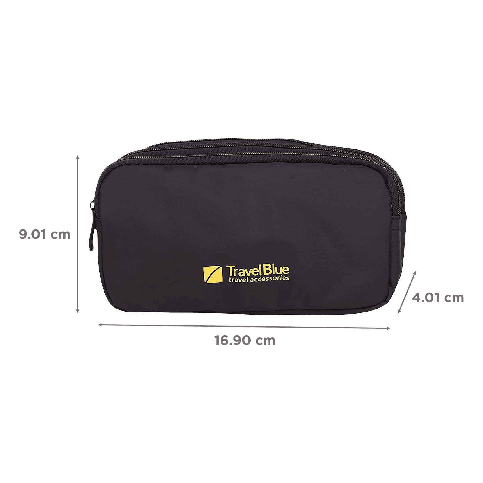 TRAVEL BLUE Polyester Triple Pod Pouch (TB-738, Black)_2
