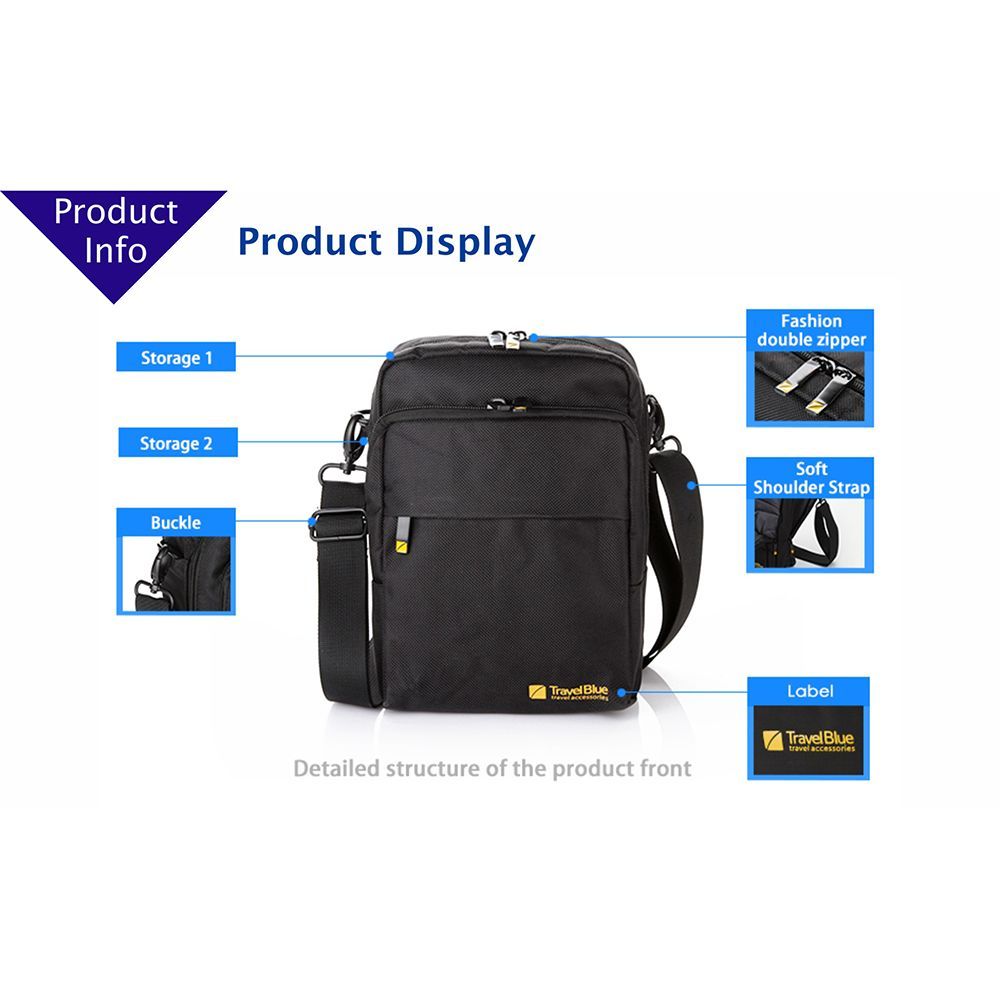 TRAVEL BLUE Polyester Executive Bag (TB-811, Black)_7