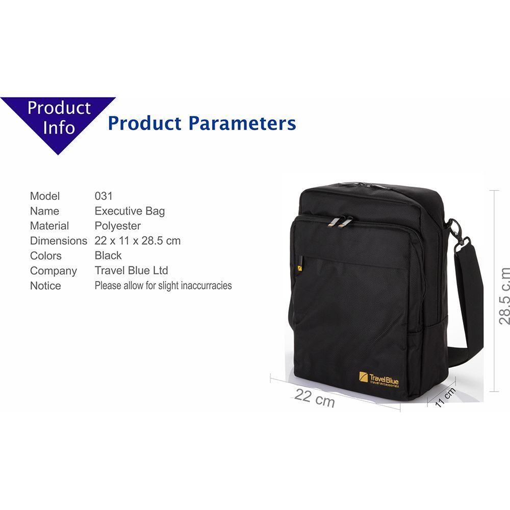 TRAVEL BLUE Polyester Executive Bag (TB-811, Black)_4