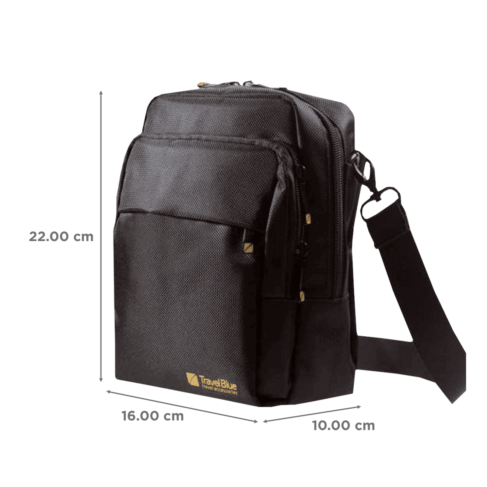 TRAVEL BLUE Polyester Sling Bag ( Capacious Design, TB-812, Black)_2