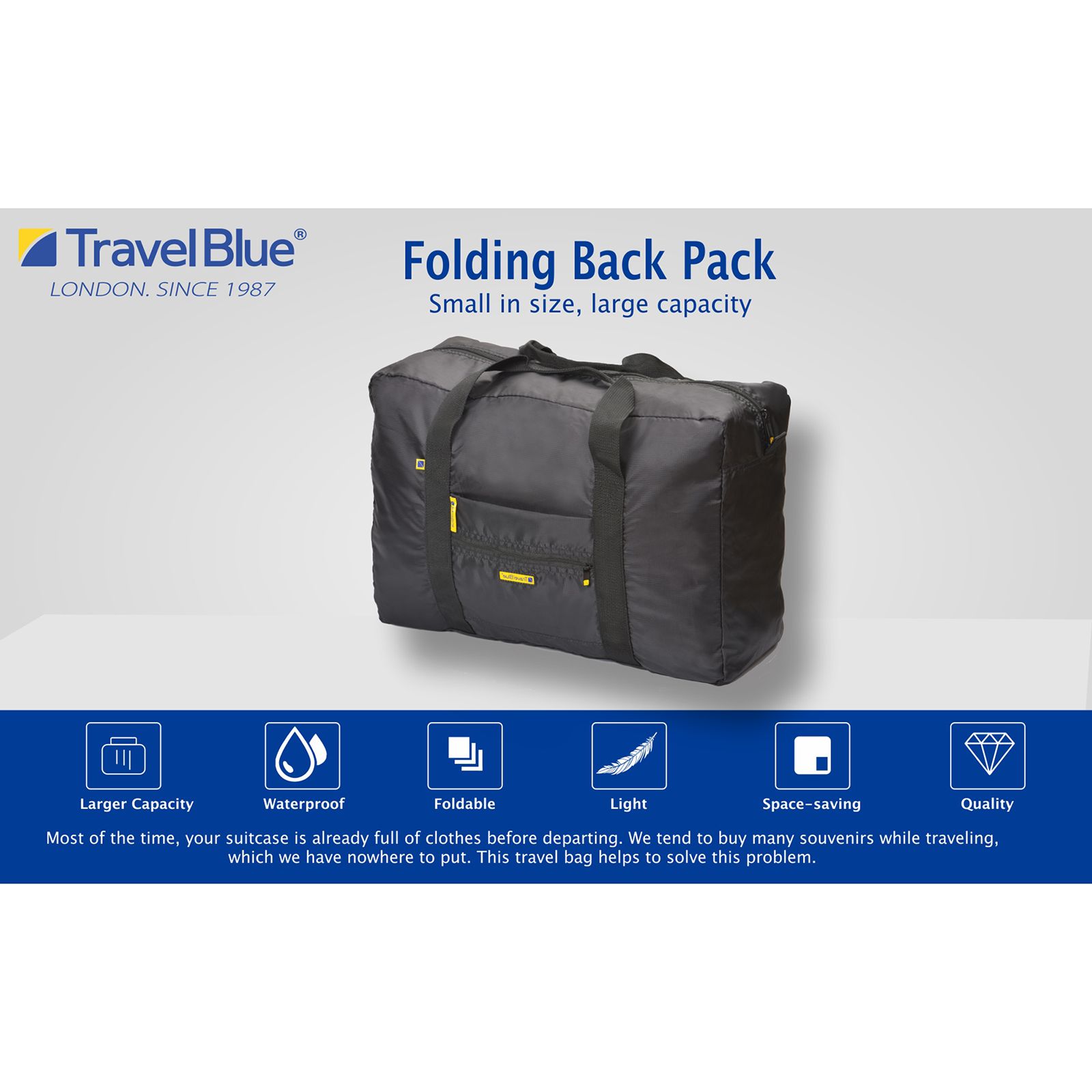 TRAVEL BLUE 30 Litres Polyester Backpack ( Water Resistant, TB-66, Black)_5