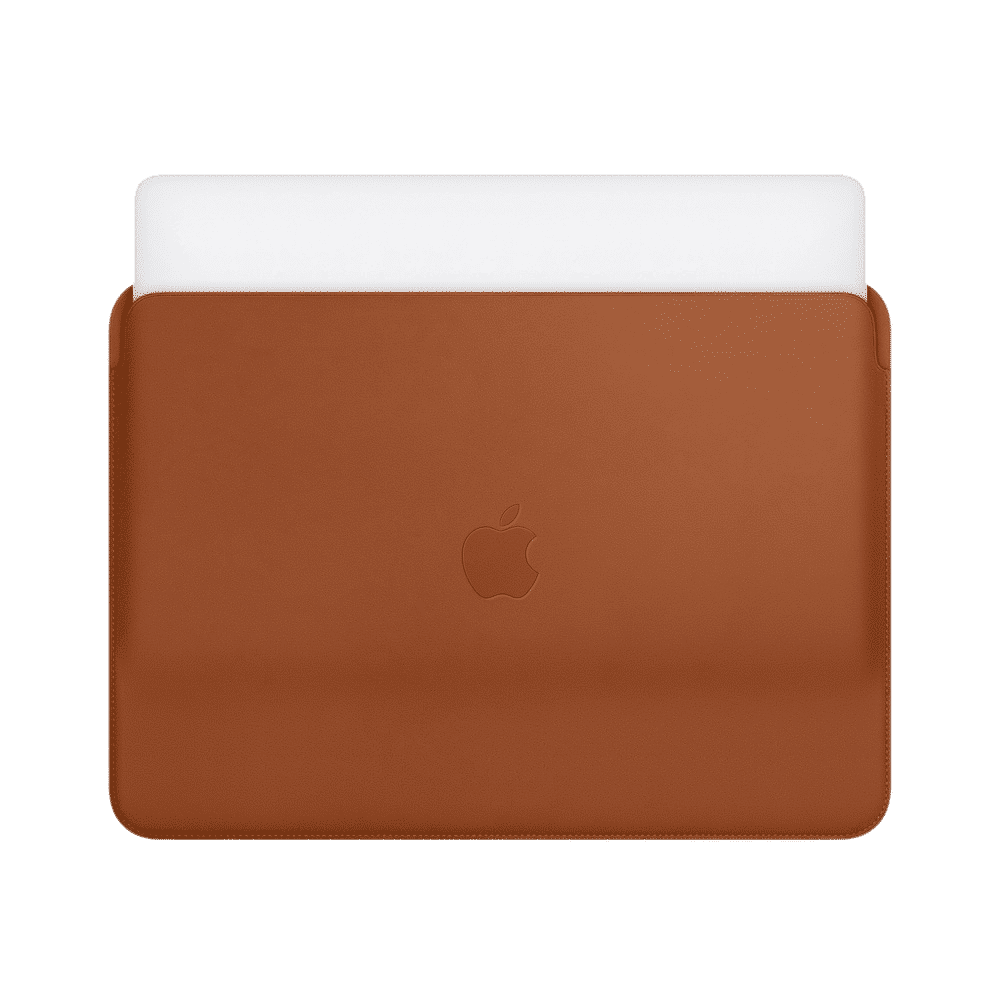 Apple Leather Laptop Sleeve for 13 Inch Laptop (Solid Design, Saddle Brown)_4