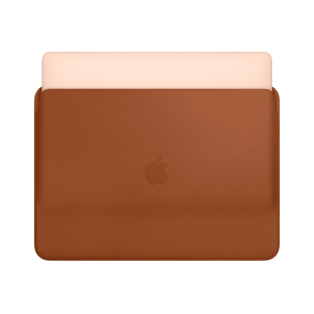 Apple Leather Laptop Sleeve for 13 Inch Laptop (Solid Design, Saddle Brown)_5