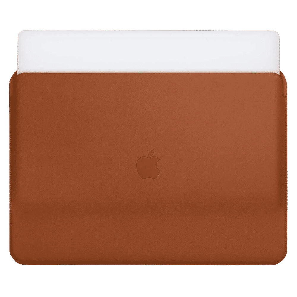 Apple Leather Laptop Sleeve for 15 Inch Laptop (Solid Design, Saddle Brown)_4