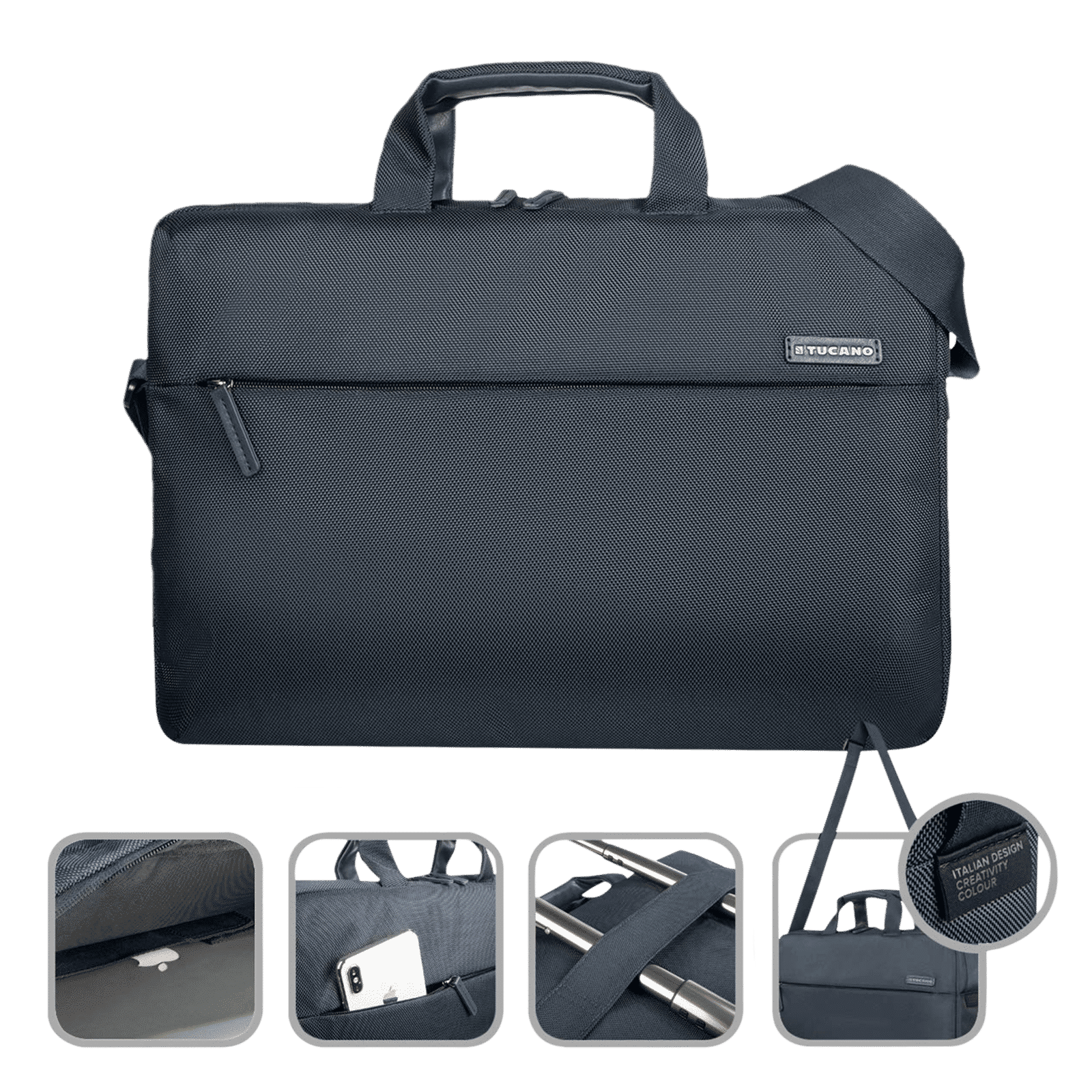 TUCANO Free & Busy PU Leather Laptop Sling Bag for 15.6 Inch Laptop (18 L, Adjustable Shoulder Strap, Black) TUCANO Free & Busy PU Leather Laptop Sling Bag for 15.6 Inch Laptop (18 L, Adjustable Shoulder Strap, Black)_11