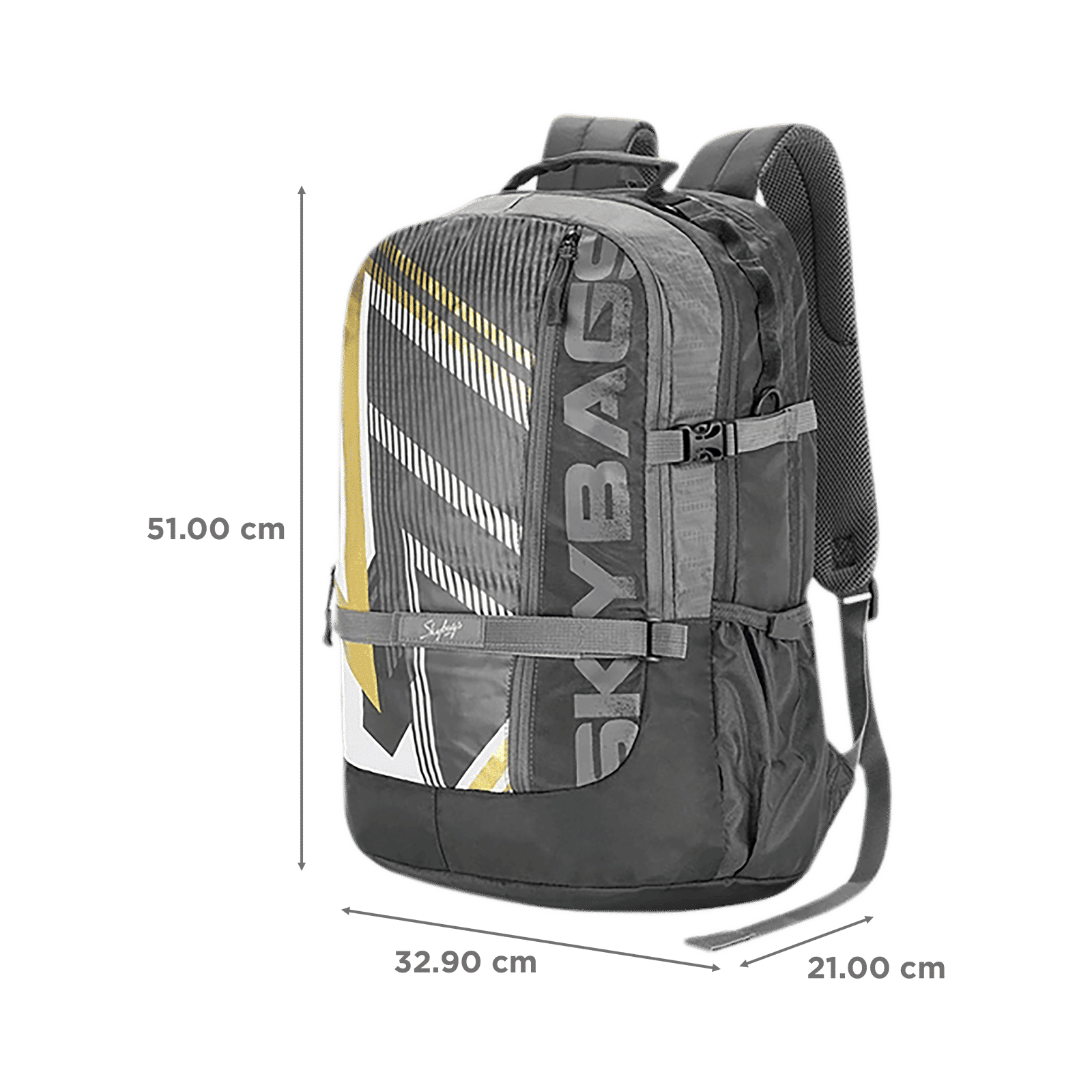 Skybags Campus Plus XL 01 Polyester Laptop Backpack for 17 Inch Laptop (33 L, With Rain Cover, Grey)_2