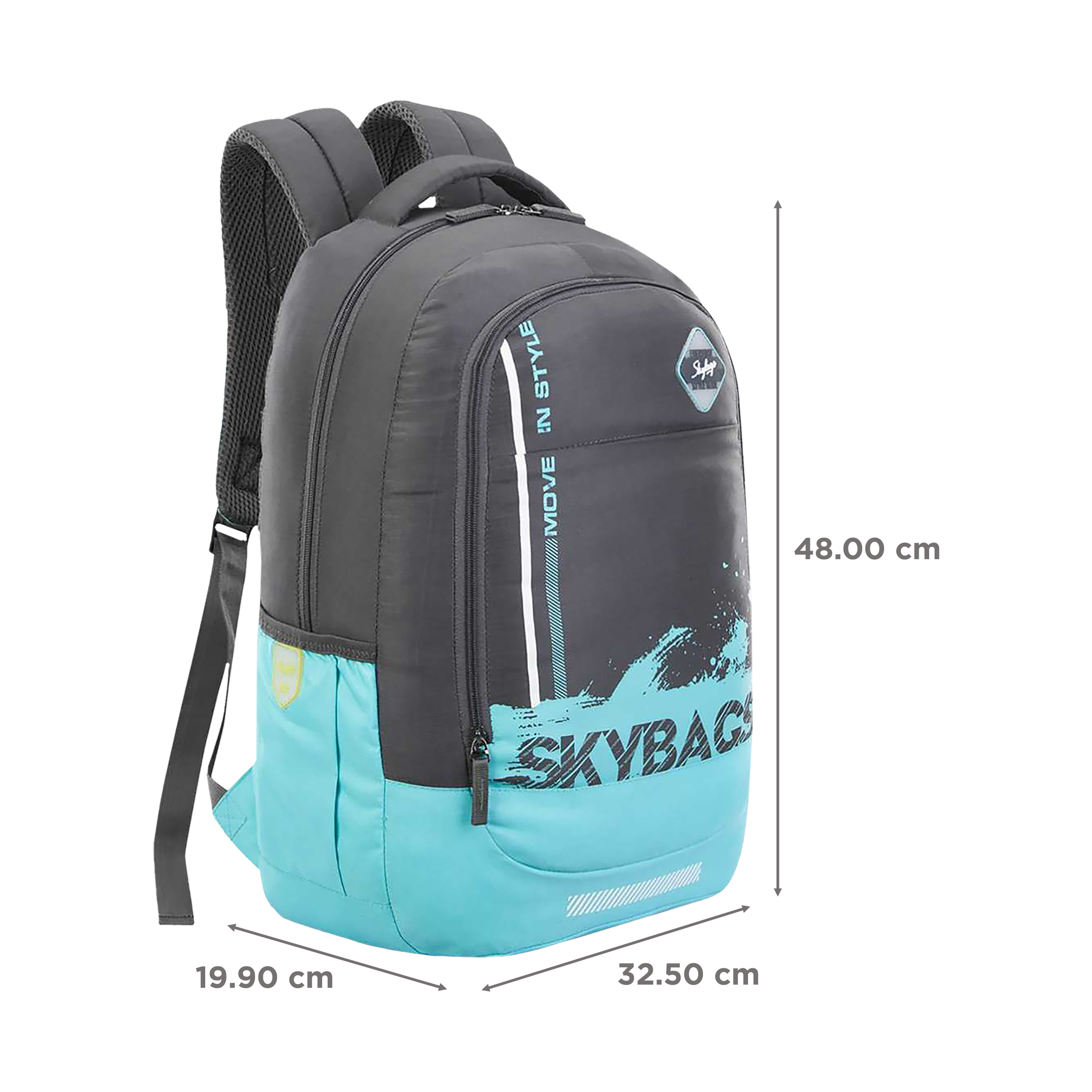 Skybags BFF 3 Polyester Laptop Backpack (28 L, Water Resistant, Grey)_2