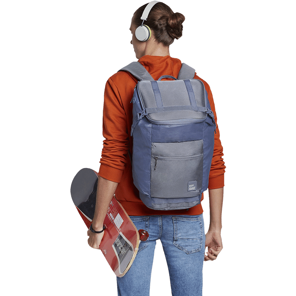 VIP Jump 01 21 Litres Polyurethane Backpack (Rain Cover, BPJUM1SGY, Steel Grey)_7