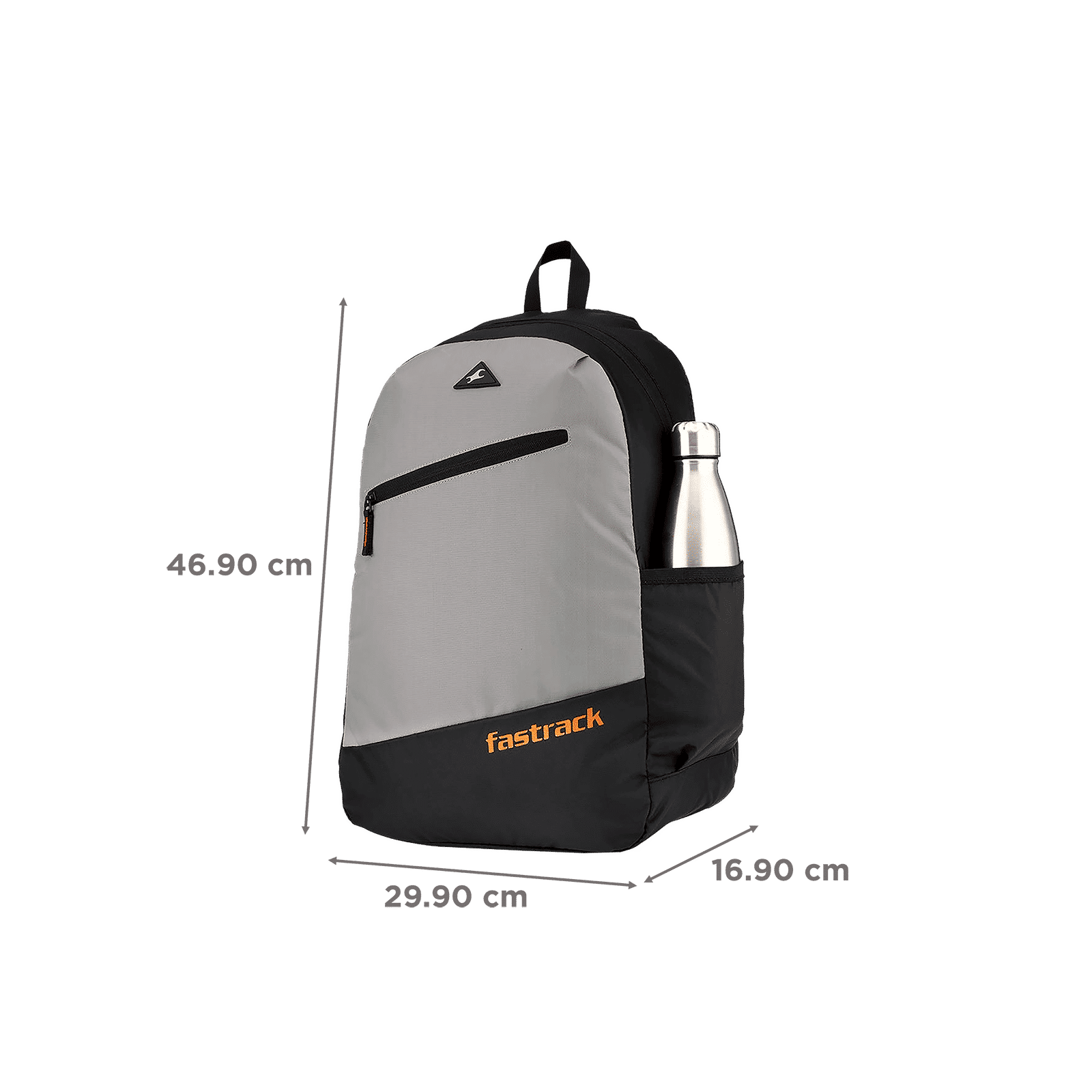 fastrack A0809NGY01 Polyester Laptop Backpack for 16 Inch Laptop (25 L, Padded Shoulder Strap, Grey)_2