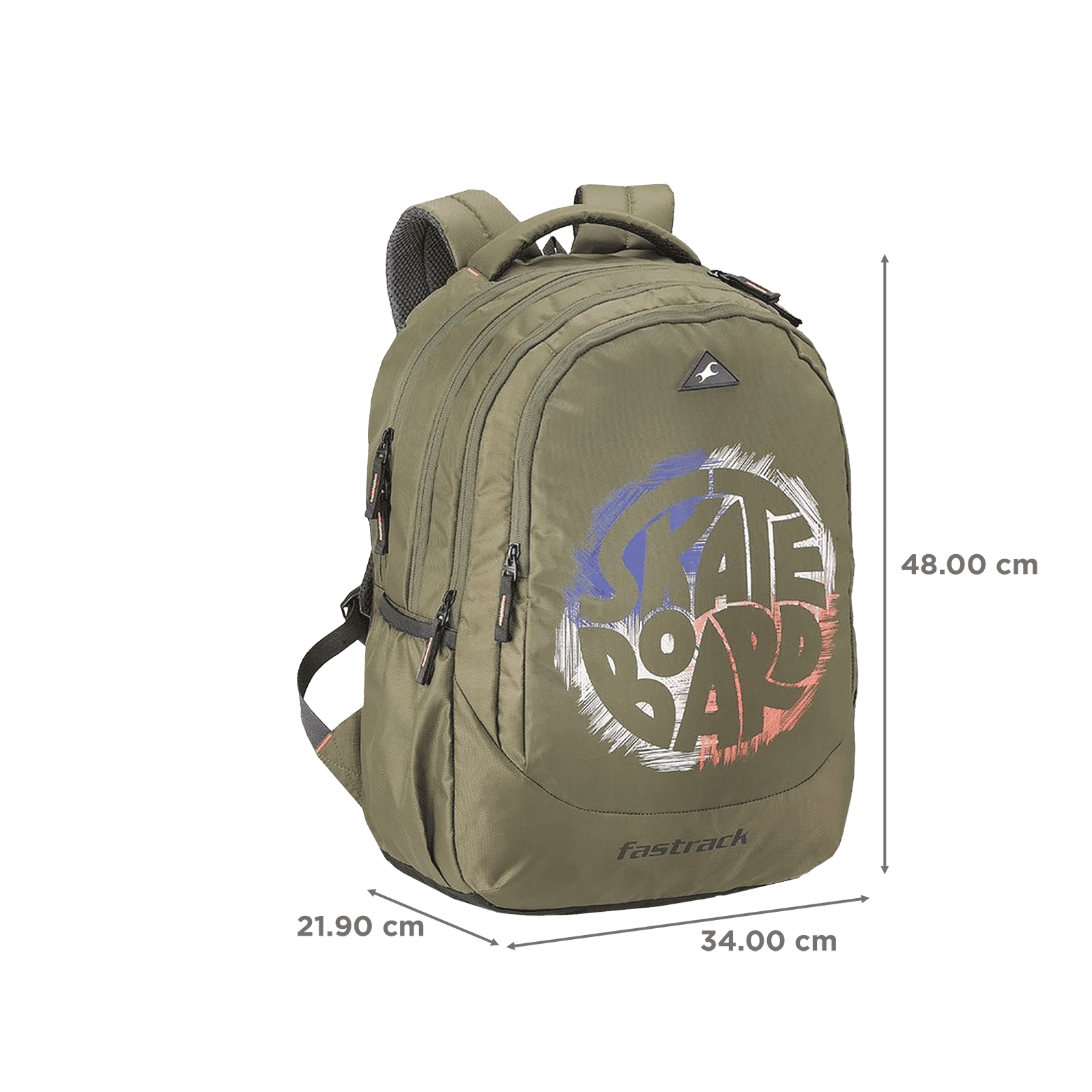 fastrack Kicker Ergolight 36 Litres Polyester Backpack (Rain Cover, A0795NOL01, Olive)_2