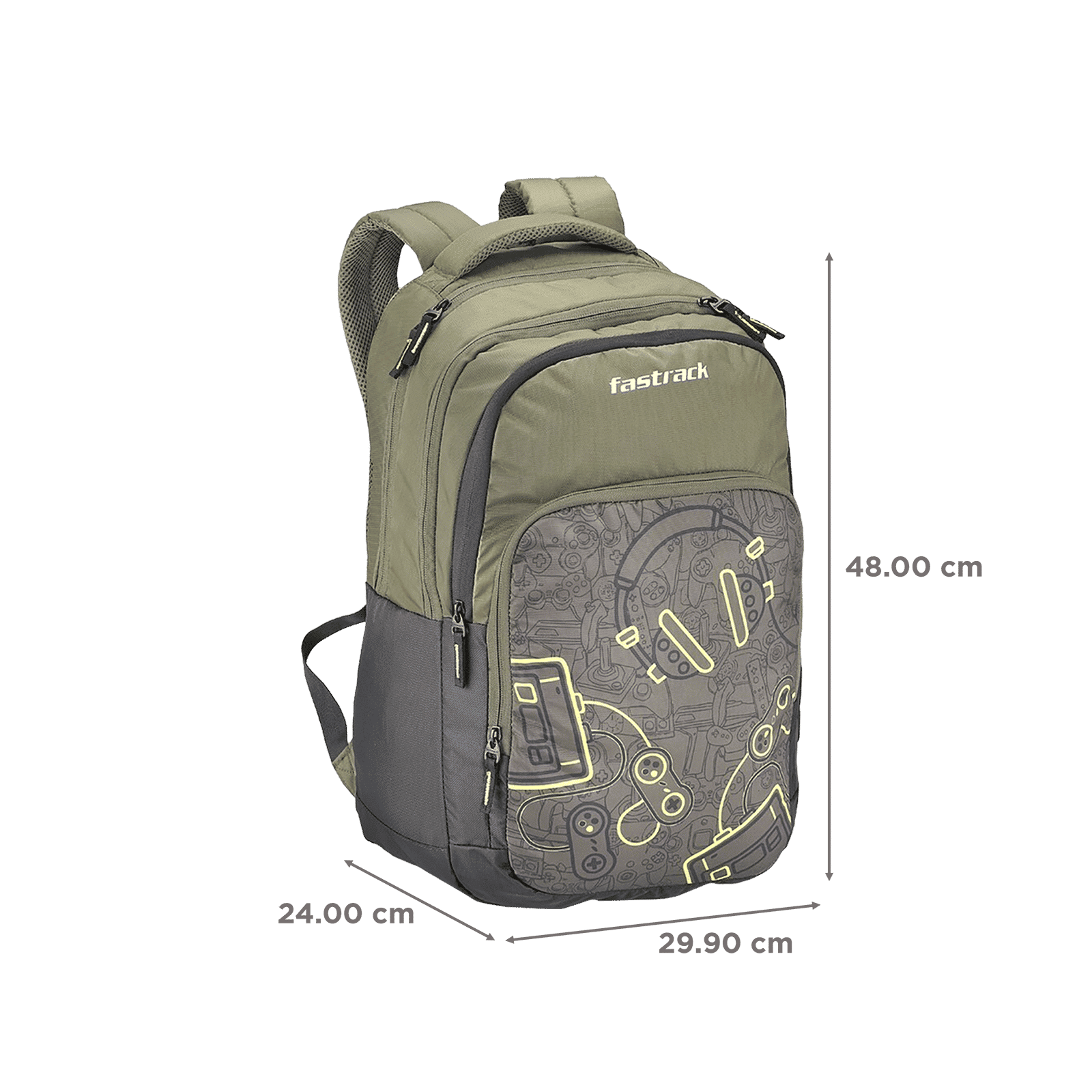 fastrack Alpha Ergolight Campus 35 Litres Polyester Backpack (Back Padding, A0786NOL01, Olive)_2