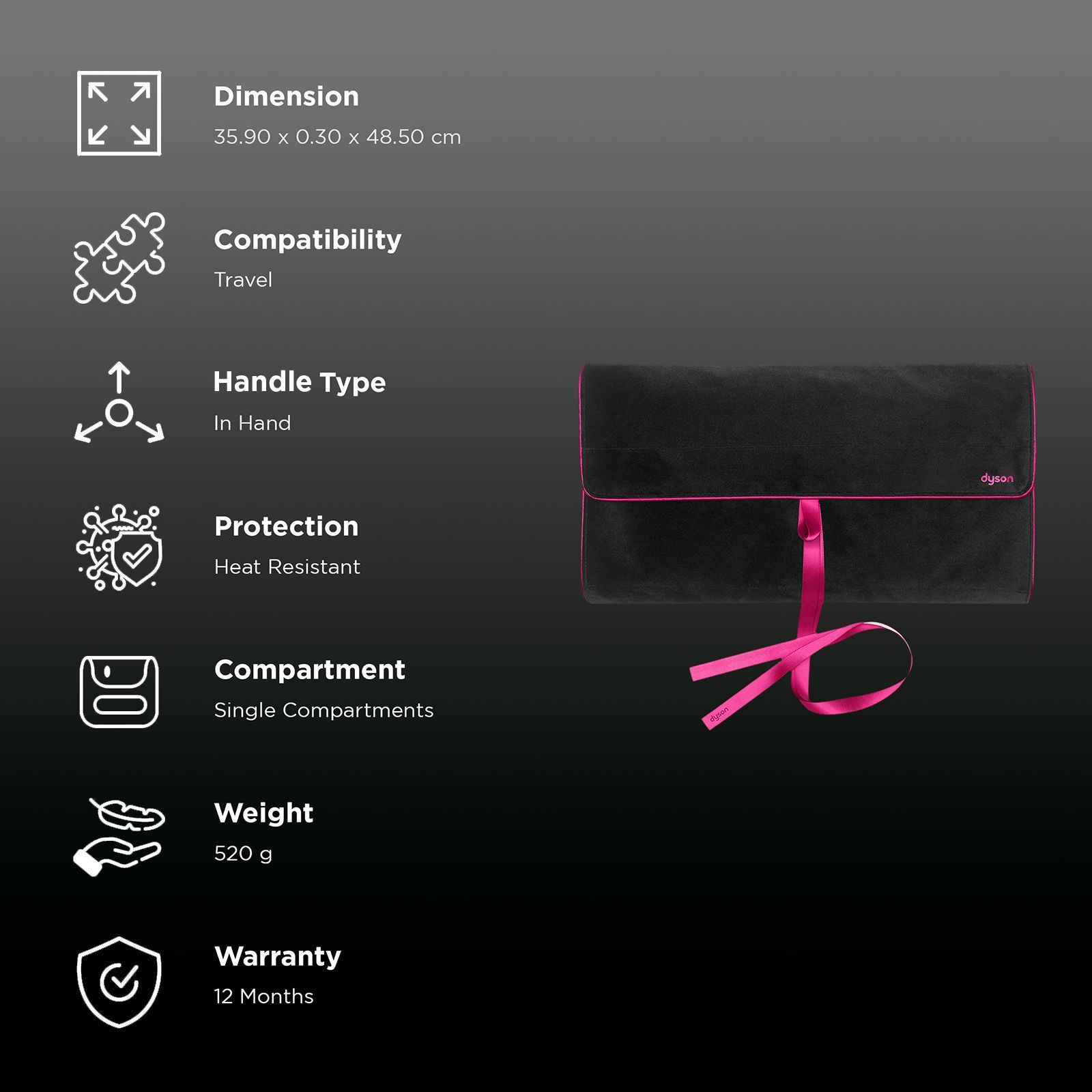 dyson Airwrap Travel Pouch (Heat-Resistant, 97107401, Grey)_3