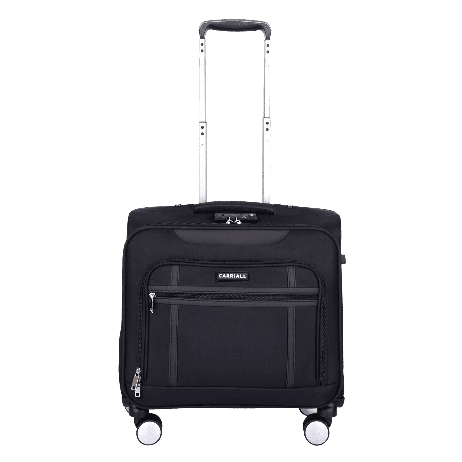 Cariall Stark Polyester Trolley Bag (Built-In Charging Cable, CAON0001, Black)_1
