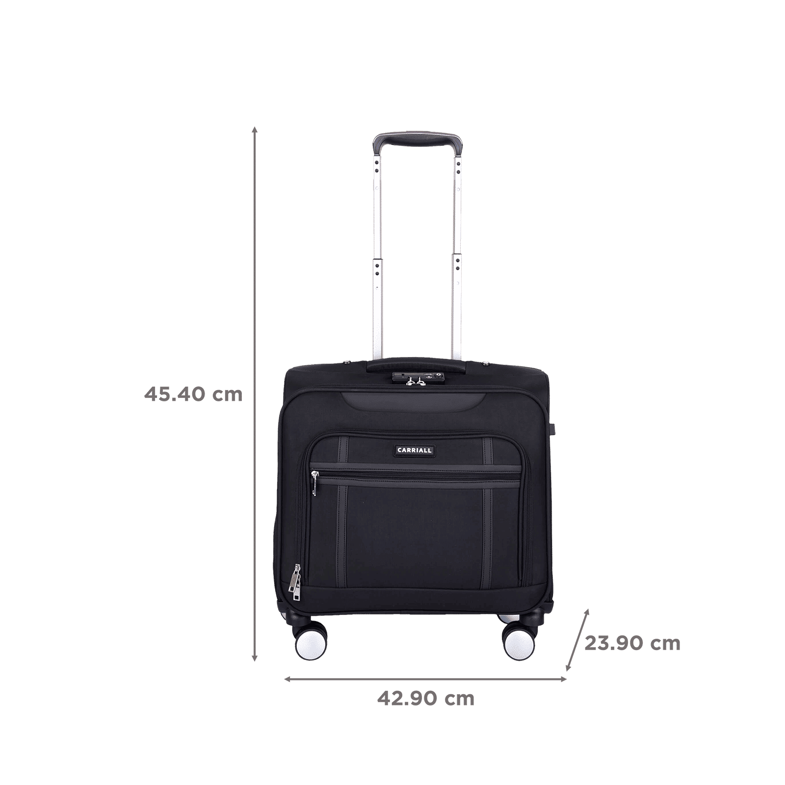 Cariall Stark Polyester Trolley Bag (Built-In Charging Cable, CAON0001, Black)_2
