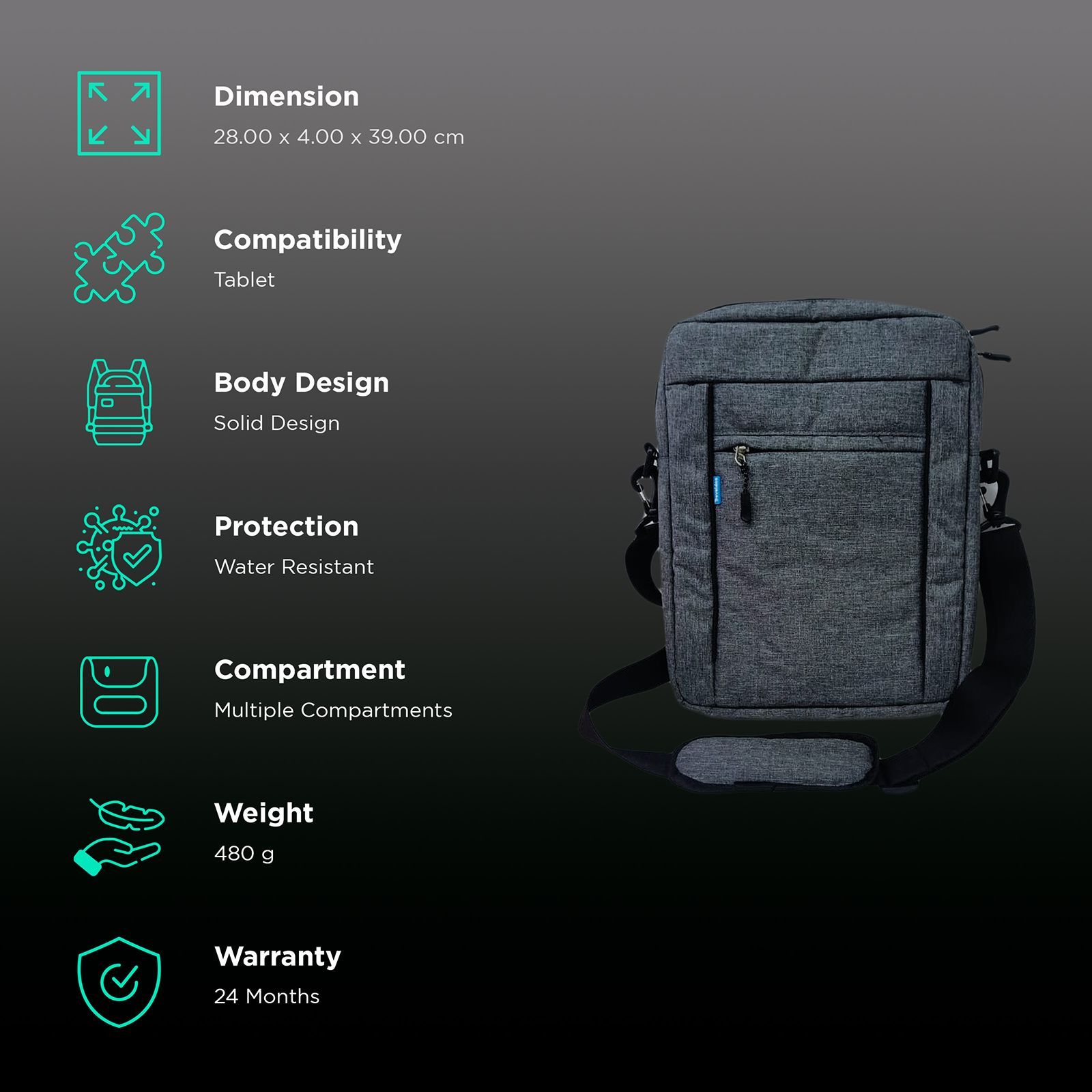 Traveldoo Sling Bag (Water Resistant, TCB02002, Black)_2