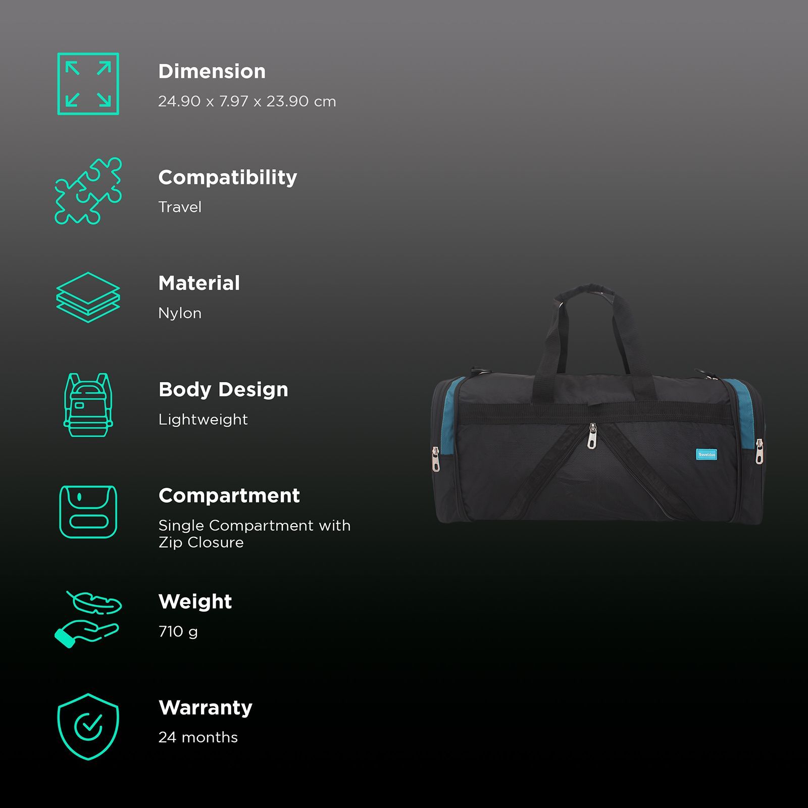 Traveldoo 18 inch Square Folding Duffle Bag (DBS01002, Blue) Traveldoo 18 inch Square Folding Duffle Bag (DBS01002, Blue)_3