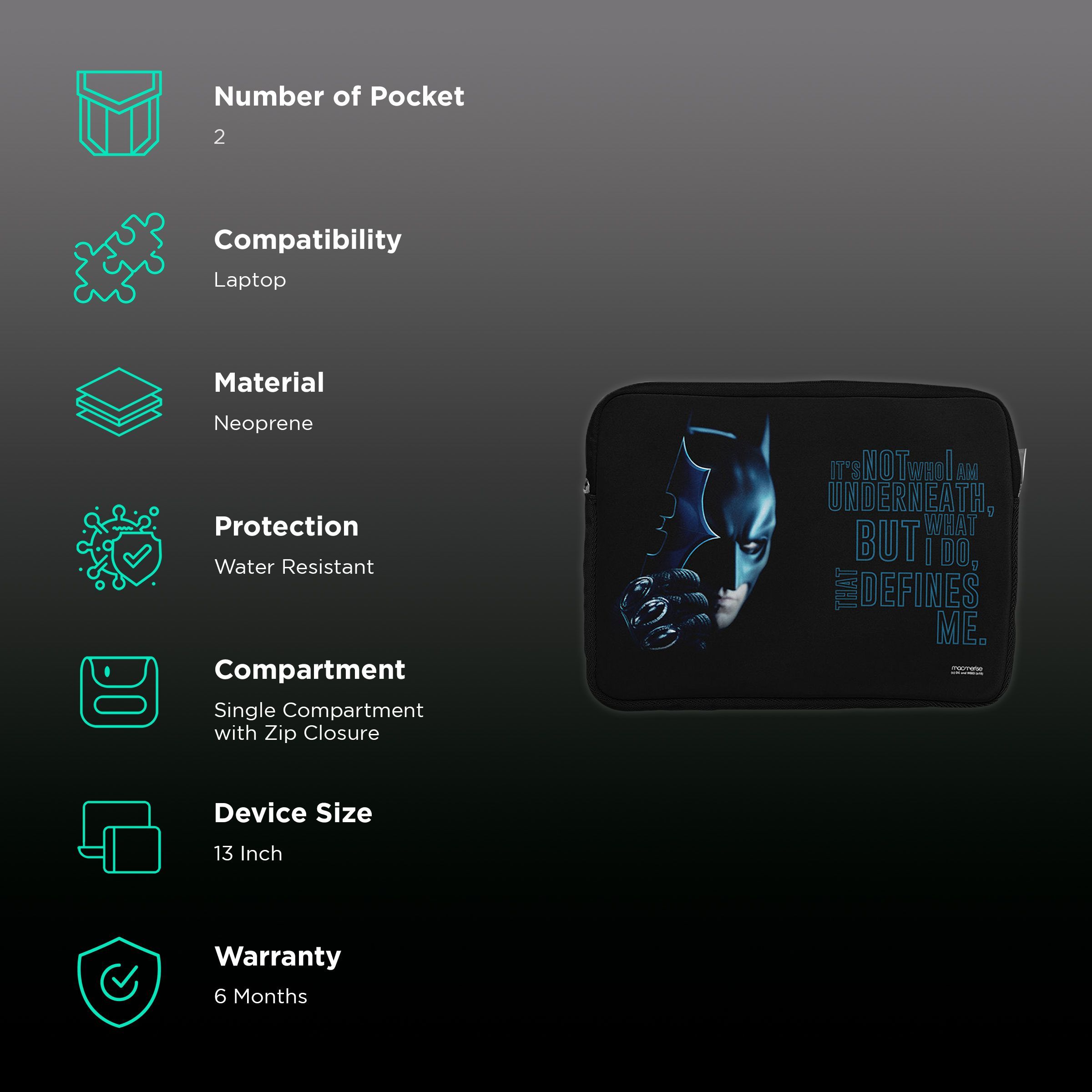 macmerise Being Batman Neoprene Laptop Sleeve for 13 Inch Laptop (Water Resistant, Multi Color) macmerise Being Batman Neoprene Laptop Sleeve for 13 Inch Laptop (Water Resistant, Multi Color)_2