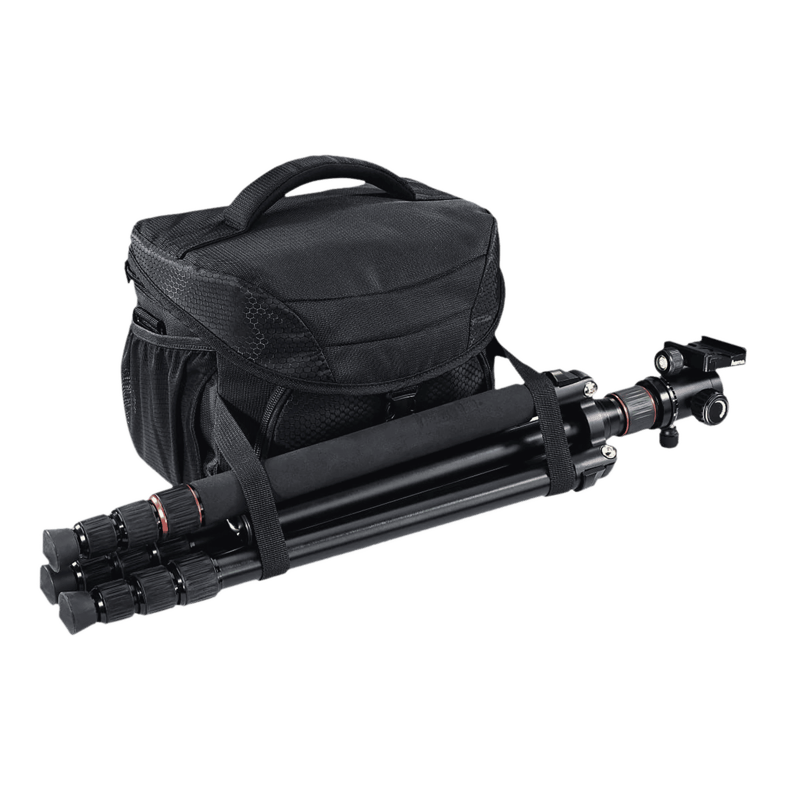 hama Pittsburgh Polyester Camera Shoulder Bag For DSLR ( Adjustable Tripod Holders under the Mesh Pockets , 185010 , Black ) hama Pittsburgh Polyester Camera Shoulder Bag For DSLR ( Adjustable Tripod Holders under the Mesh Pockets , 185010 , Black )_2