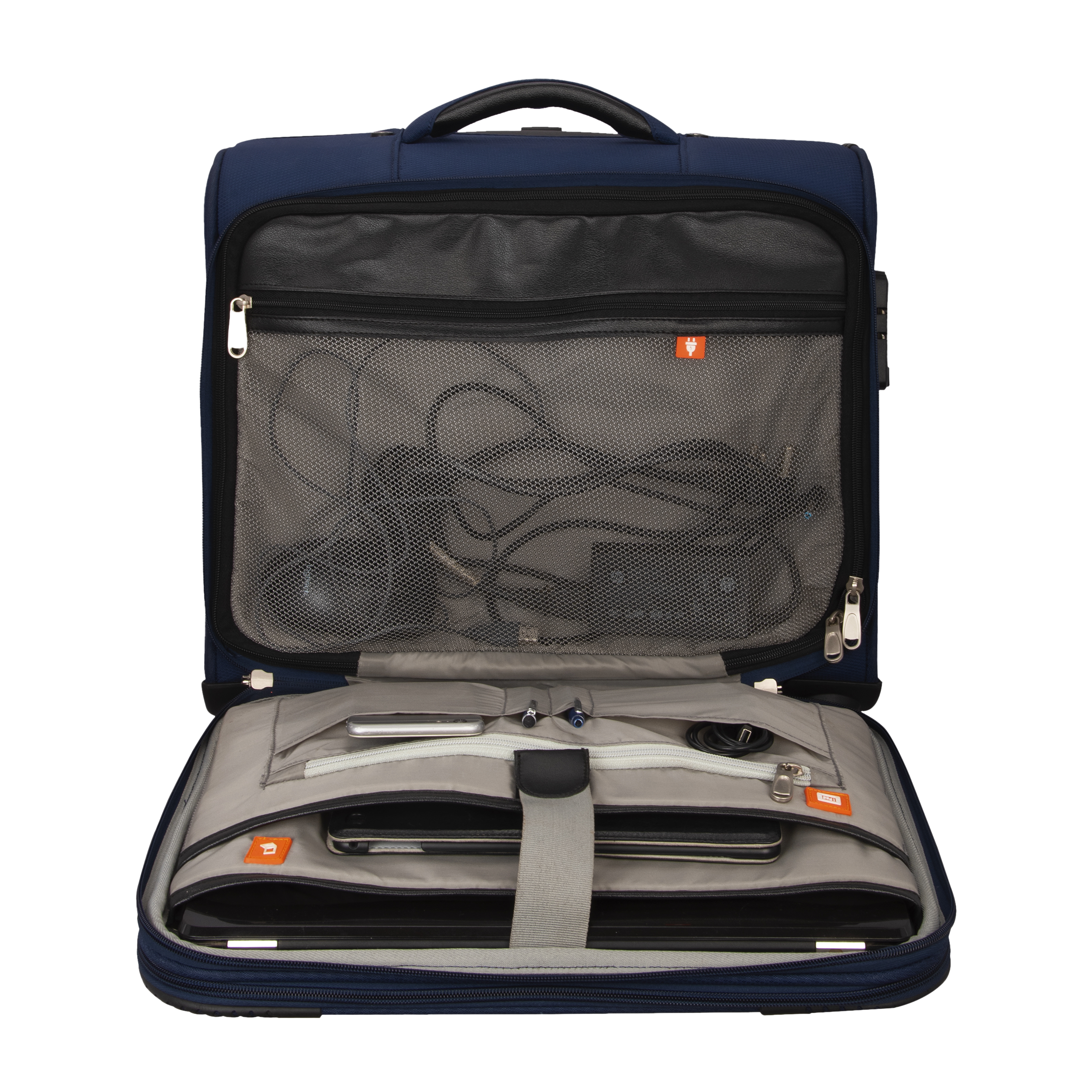 Croma Laptop Trolley Bag (Cabin Size, 360-Degree Wheels, CRSTT14TBA264402, Navy Blue)_4