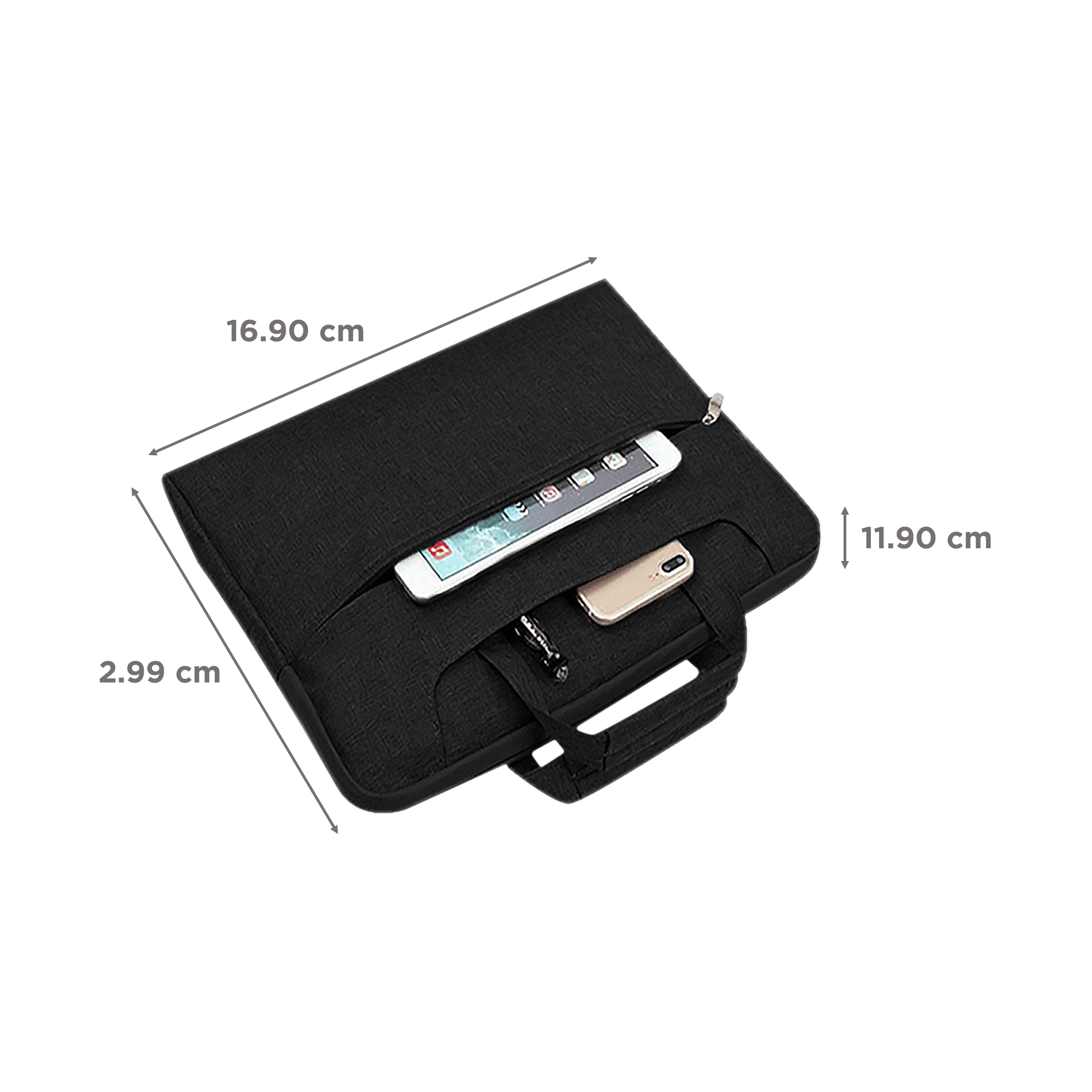 in base Denim Laptop Sling Bag for 11.6 Inch Laptop (Water Resistant, Black)_2