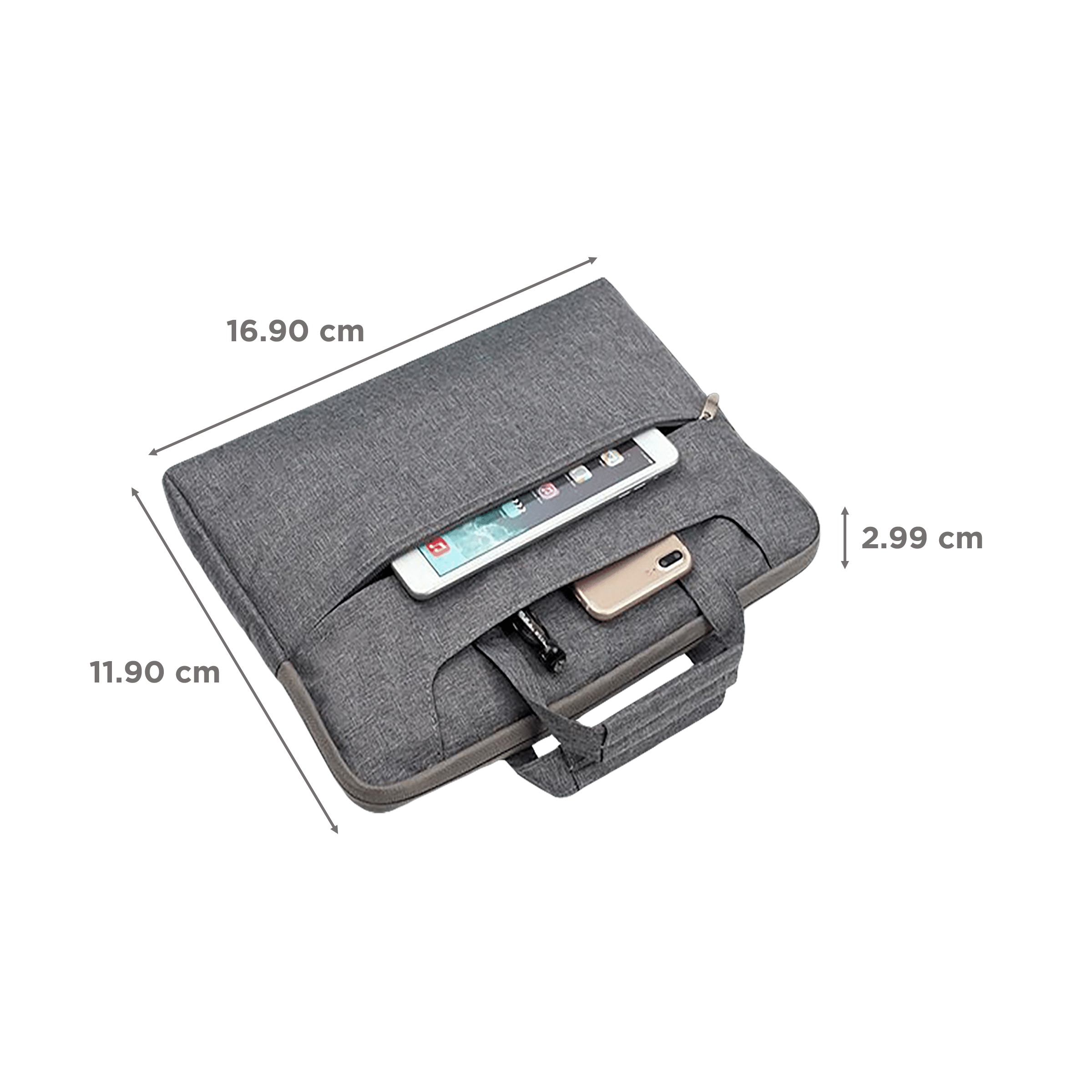 in base Denim Laptop Sling Bag for 11.6 Inch Laptop (Water Resistant, Grey)_2