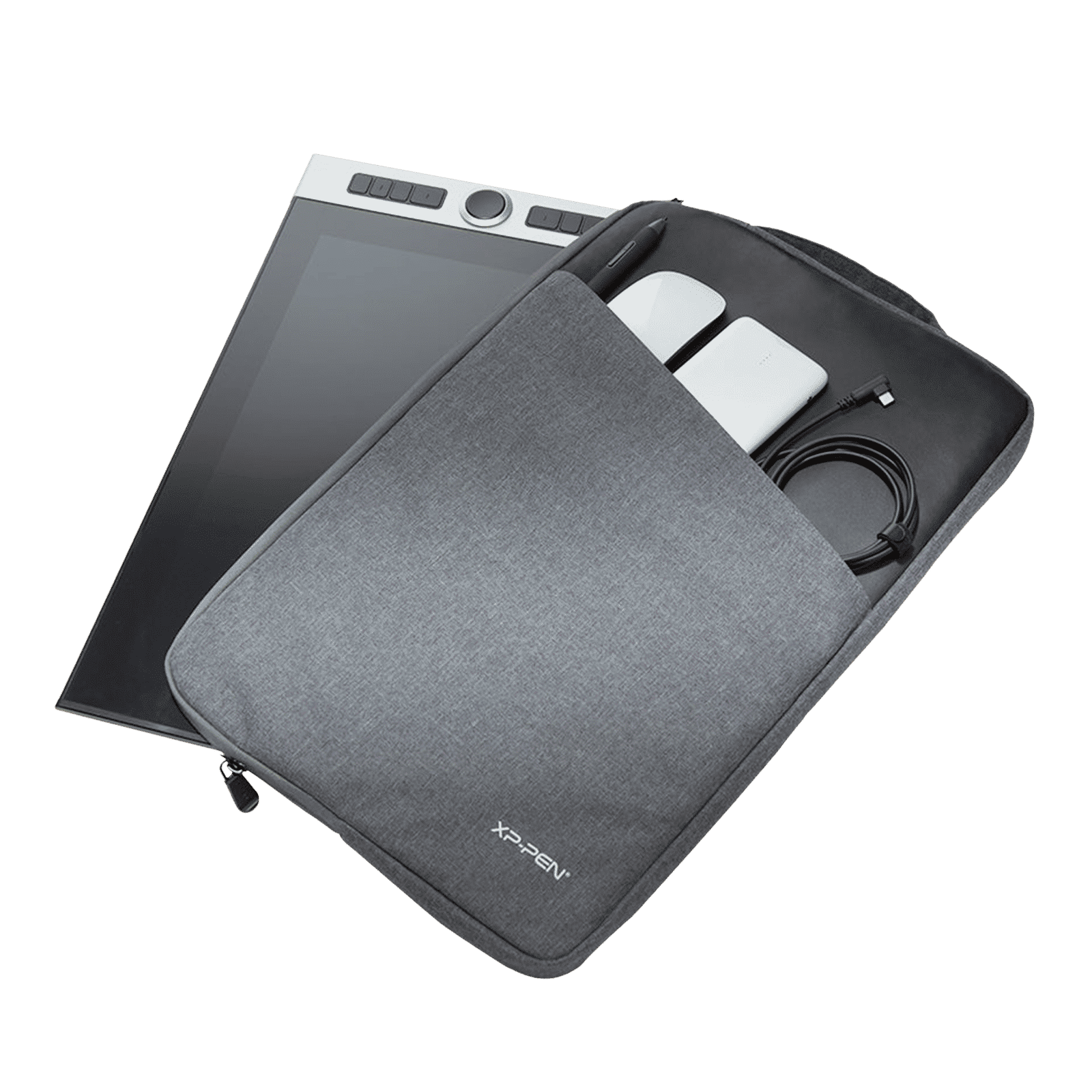 XPPen ACJ02 Polyester Sleeve for 12, 13.3, 15.6, 16 Inch Tablets (Waterproof & Shockproof, Grey)_5