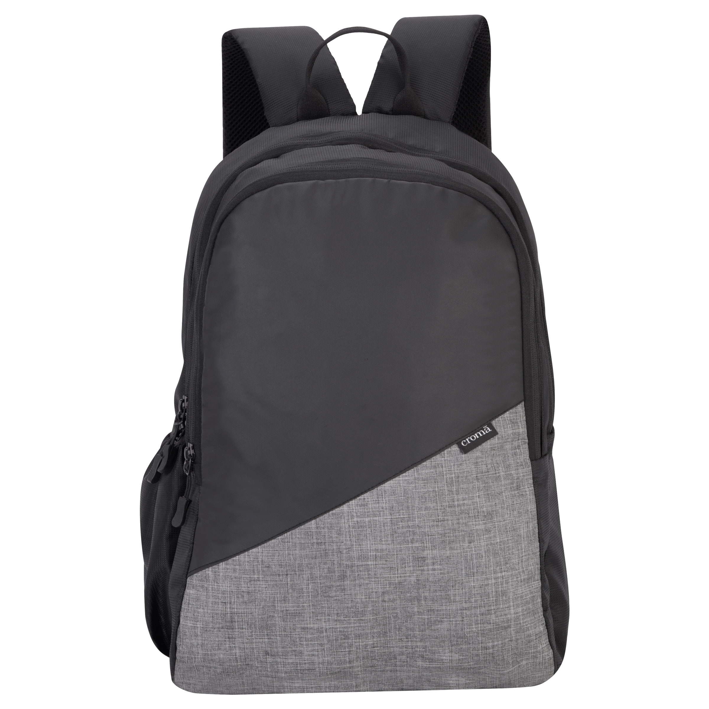 Croma Polyester Laptop Backpack (30 L, 2 Spacious Compartments, Grey and Black)_1