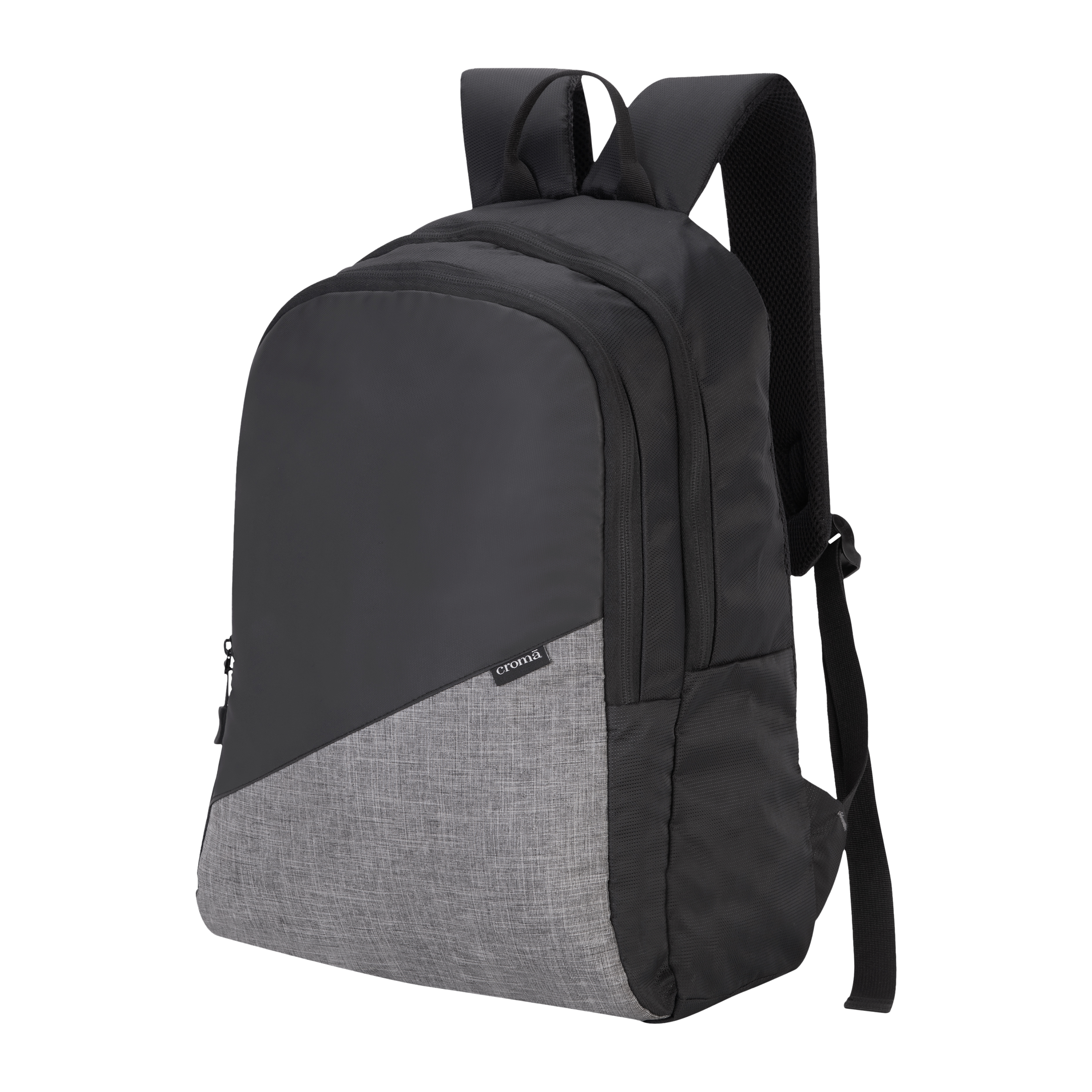 Croma Polyester Laptop Backpack (30 L, 2 Spacious Compartments, Grey and Black)_8