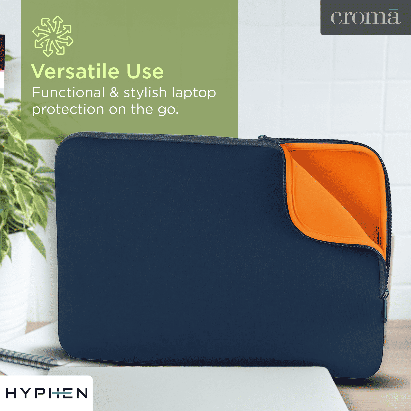 HYPHEN Polyester Laptop Sleeve for 14 Inch Laptop (One Spacious Compartment, Blue) HYPHEN Polyester Laptop Sleeve for 14 Inch Laptop (One Spacious Compartment, Blue)_10