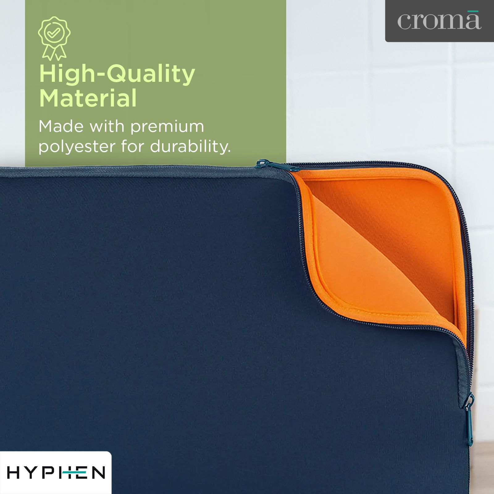 HYPHEN Polyester Laptop Sleeve for 14 Inch Laptop (One Spacious Compartment, Blue) HYPHEN Polyester Laptop Sleeve for 14 Inch Laptop (One Spacious Compartment, Blue)_4