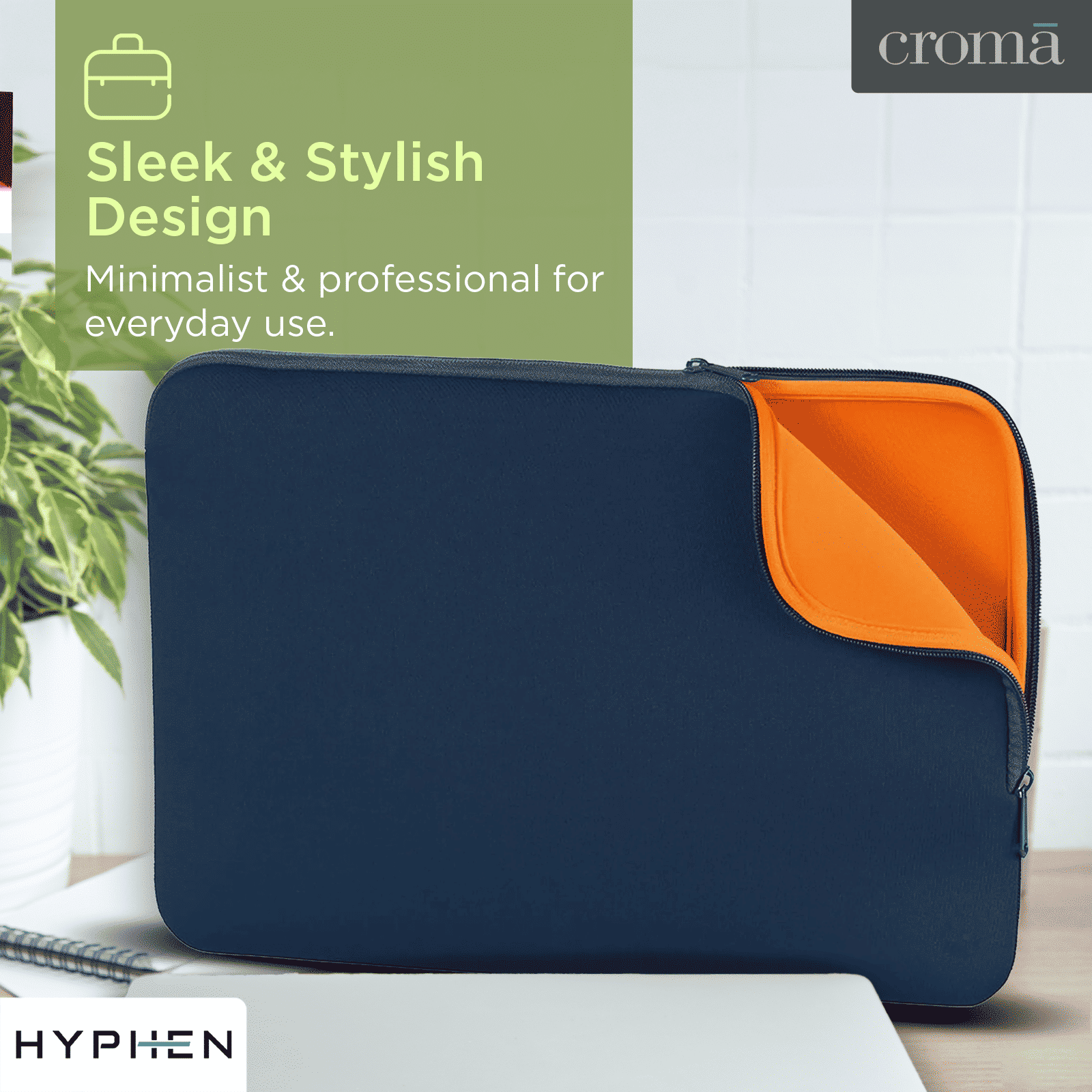 HYPHEN Polyester Laptop Sleeve for 14 Inch Laptop (One Spacious Compartment, Blue) HYPHEN Polyester Laptop Sleeve for 14 Inch Laptop (One Spacious Compartment, Blue)_6