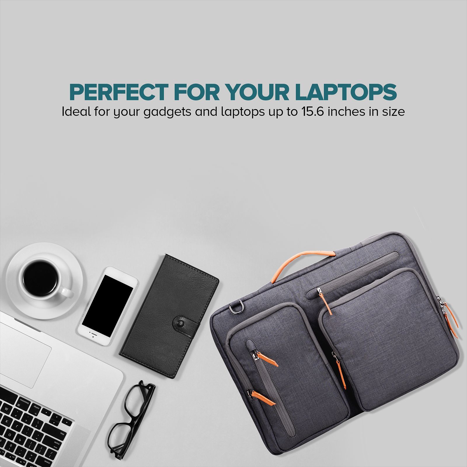 Croma Polyester Fabric Sling Bag for 15.6 Inch Laptop (5.7 L, Water Resistant, Grey)_14