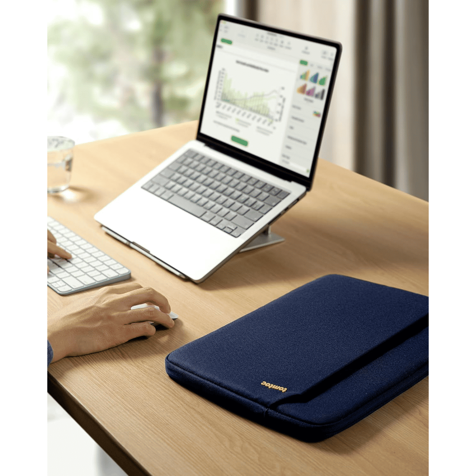 tomtoc Light A18 Recycled Fabric Laptop Sleeve for 14 Inch Laptop (Water Resistant, Dark Blue) tomtoc Light A18 Recycled Fabric Laptop Sleeve for 14 Inch Laptop (Water Resistant, Dark Blue)_8