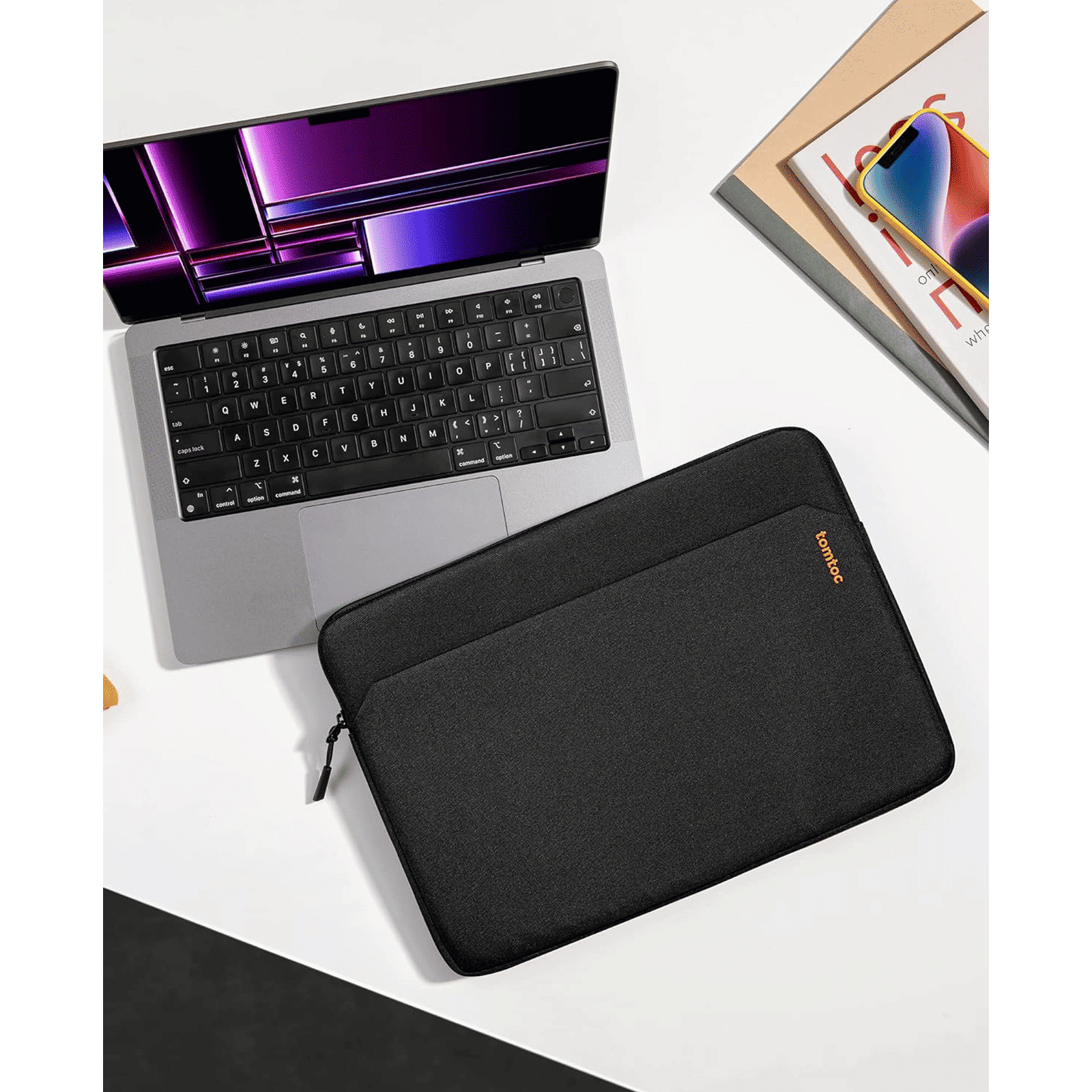 tomtoc Light A18 Recycled Polyester Laptop Sleeve for 14 Inch Laptop (Water Resistant, Black) tomtoc Light A18 Recycled Polyester Laptop Sleeve for 14 Inch Laptop (Water Resistant, Black)_5