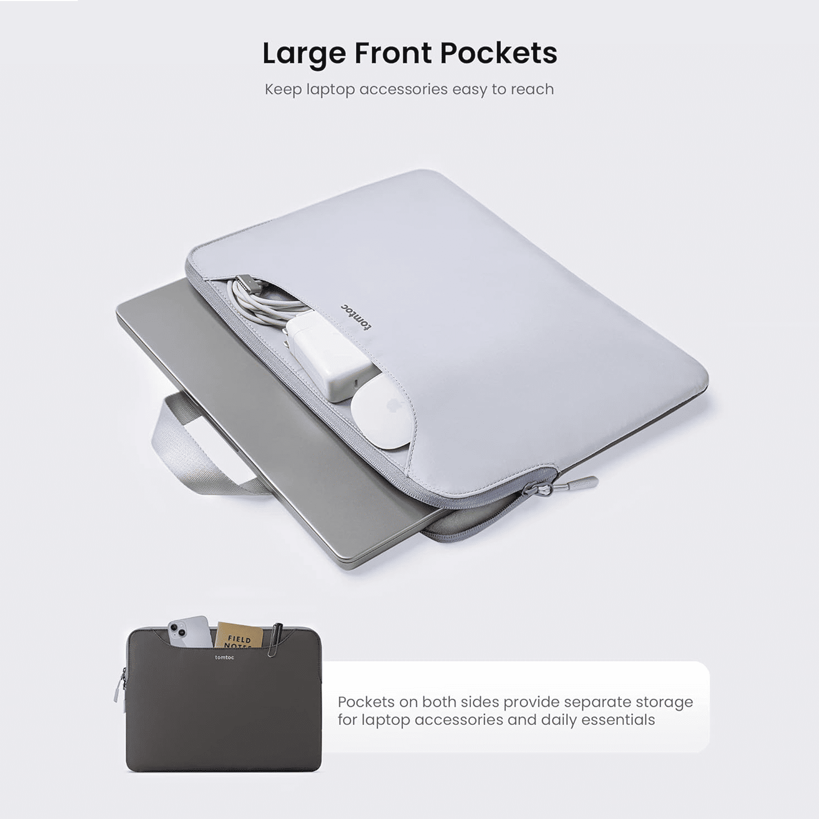 tomtoc A21 Polyethylene Terephthalate Laptop Sleeve for 15 Inch Laptop (Robust Protection, Blue)_2