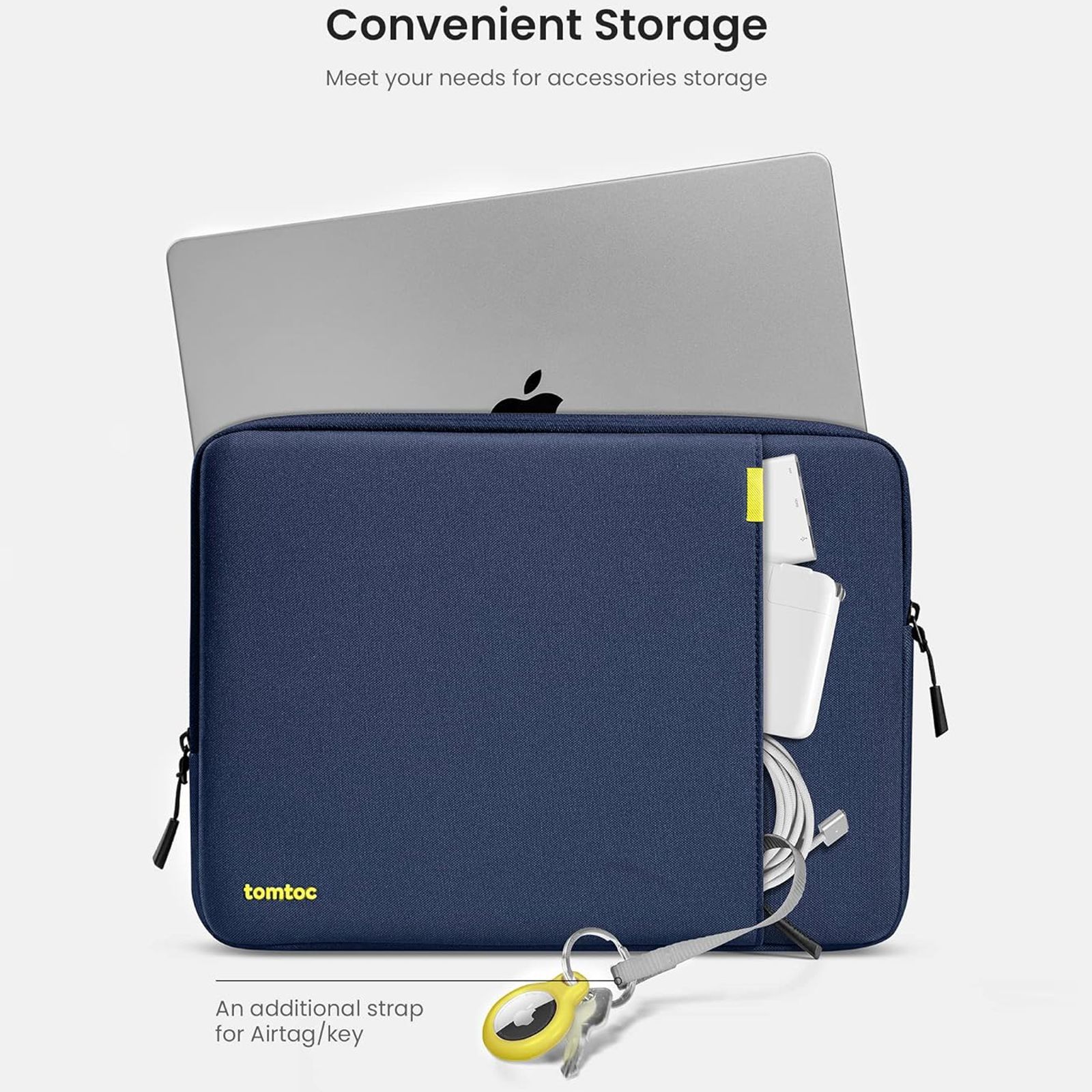 tomtoc A13D2B2 Recycled Fabric Laptop Sleeve for 14 Inch Laptop (Water Resistant, Blue) tomtoc A13D2B2 Recycled Fabric Laptop Sleeve for 14 Inch Laptop (Water Resistant, Blue)_8