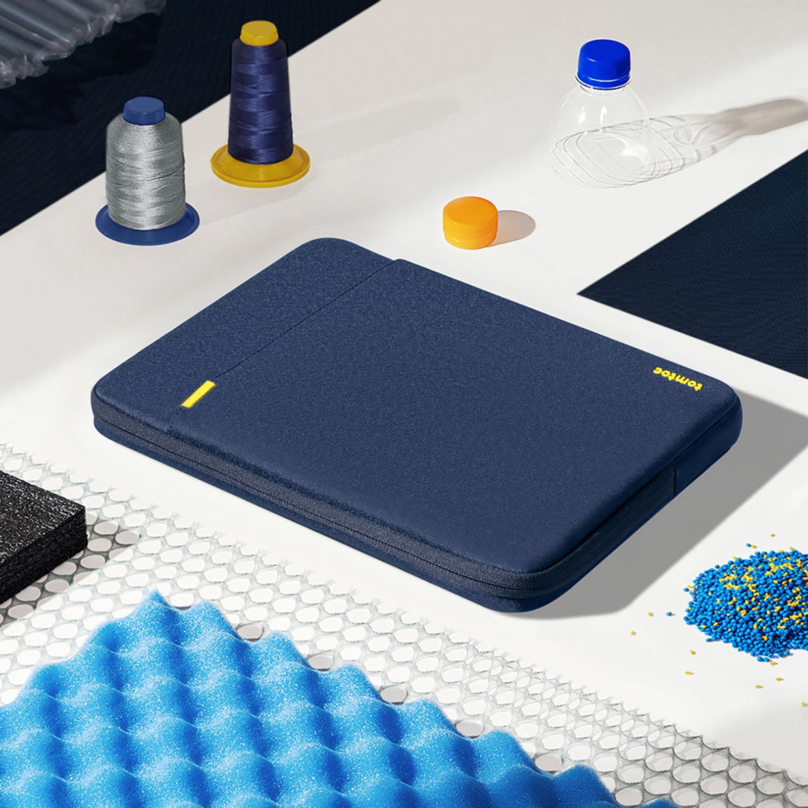 tomtoc Defender A13 Recycled Polyester Laptop Sleeve for 16 Inch Laptop (Military Grade Protection, Navy Blue)_8