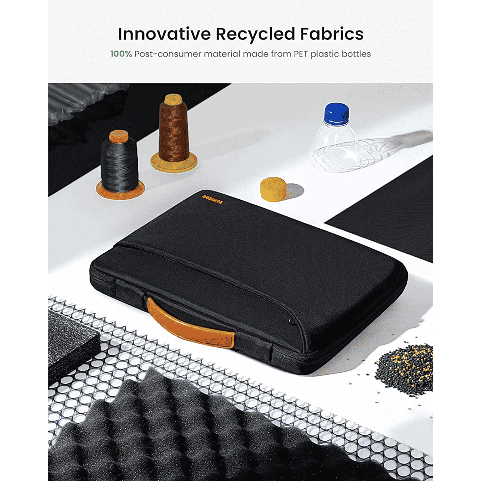 tomtoc A22 Defender Recycled Polyester Laptop Sleeve for 14 Inch Laptop (360 Superior Protection, Black) tomtoc A22 Defender Recycled Polyester Laptop Sleeve for 14 Inch Laptop (360 Superior Protection, Black)_4