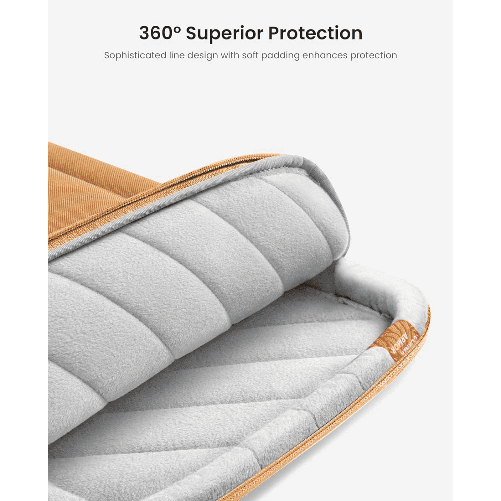 tomtoc A14 Recycled Polyester Laptop Sleeve for 14 Inch Laptop (360 Superior Protection, Bronze)_4