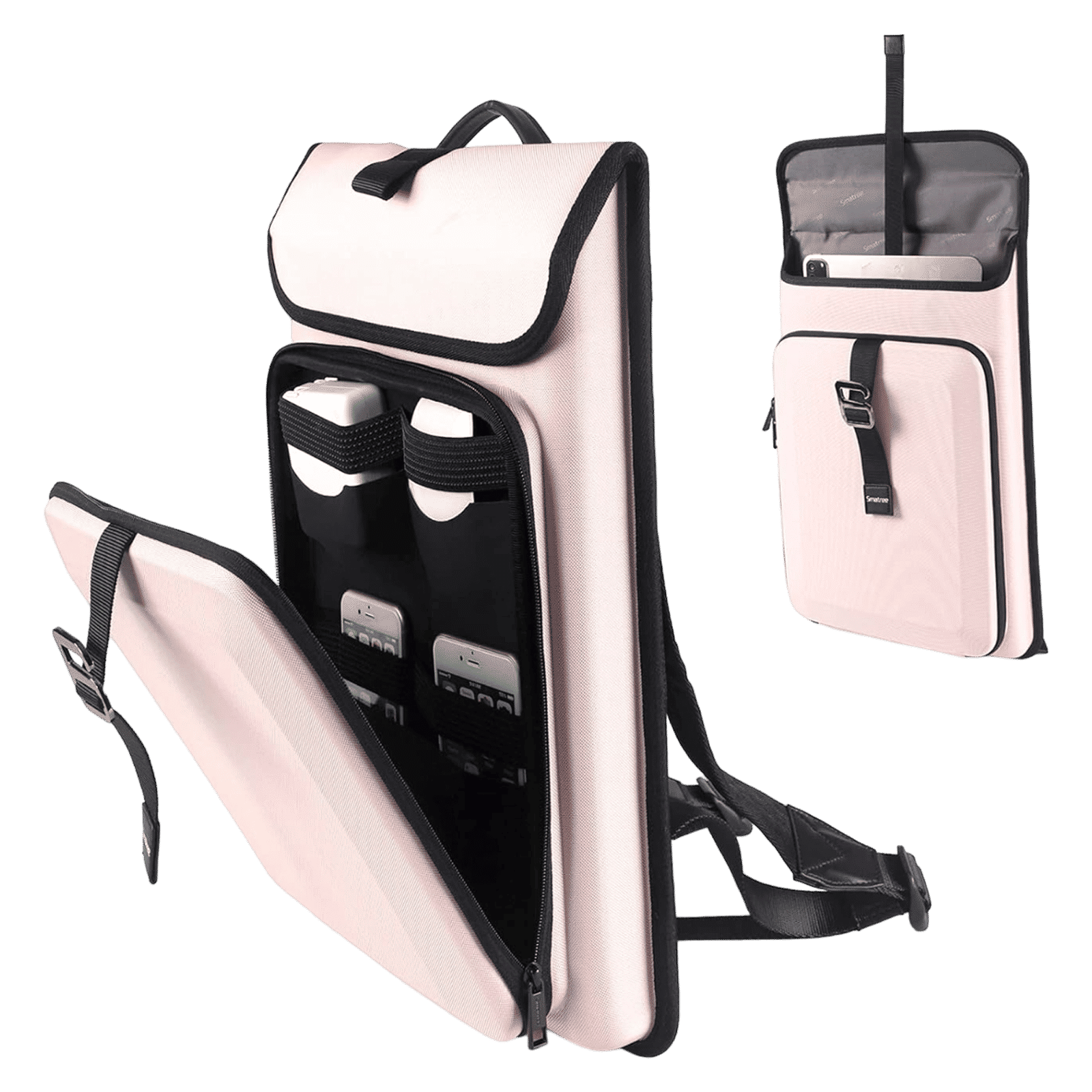 soundREVO SRMBCPN01 Polyester Laptop Backpack for 15.6 Inch Laptop (Hard Shell Design, Pink)_4