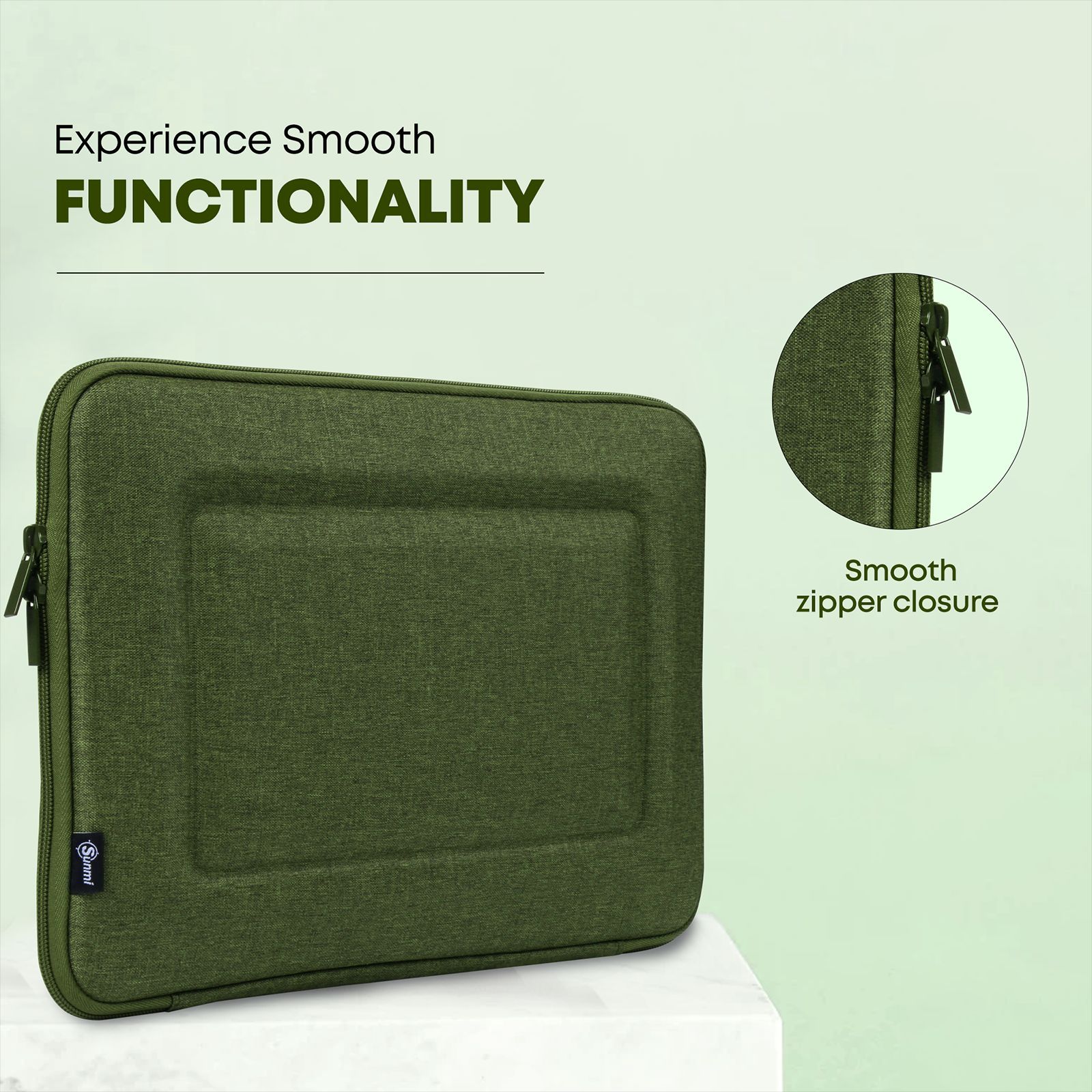 Sunmi SNMBCGR05 Polyester Laptop Hard Shell Sleeve for 14 Inch Laptop (Inner Smooth Velvet Lining, Green)_16