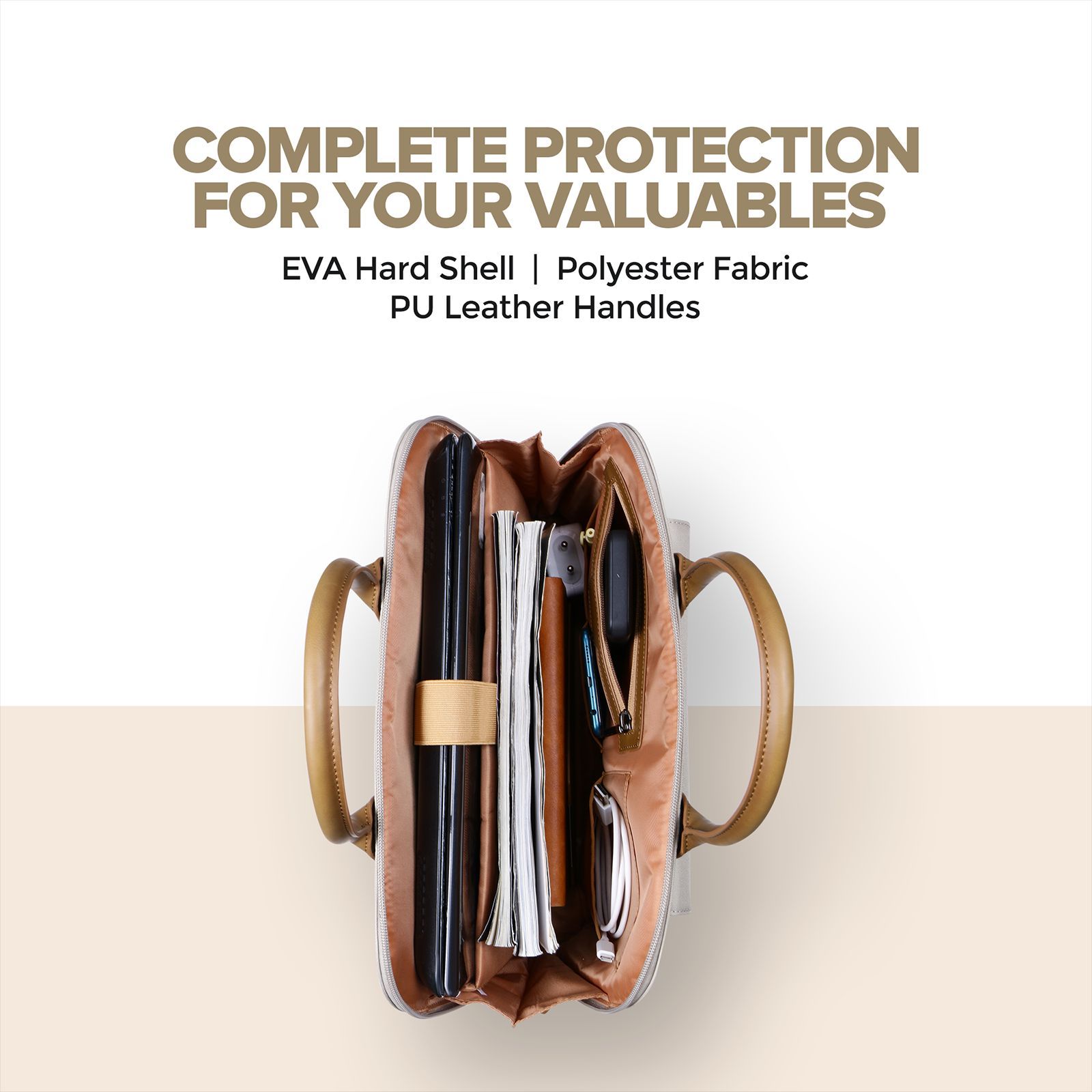 Sunmi Charmer Polyester Sling Bag for 14 Inch Laptop (10 L, Water Resistant, Off White)_9