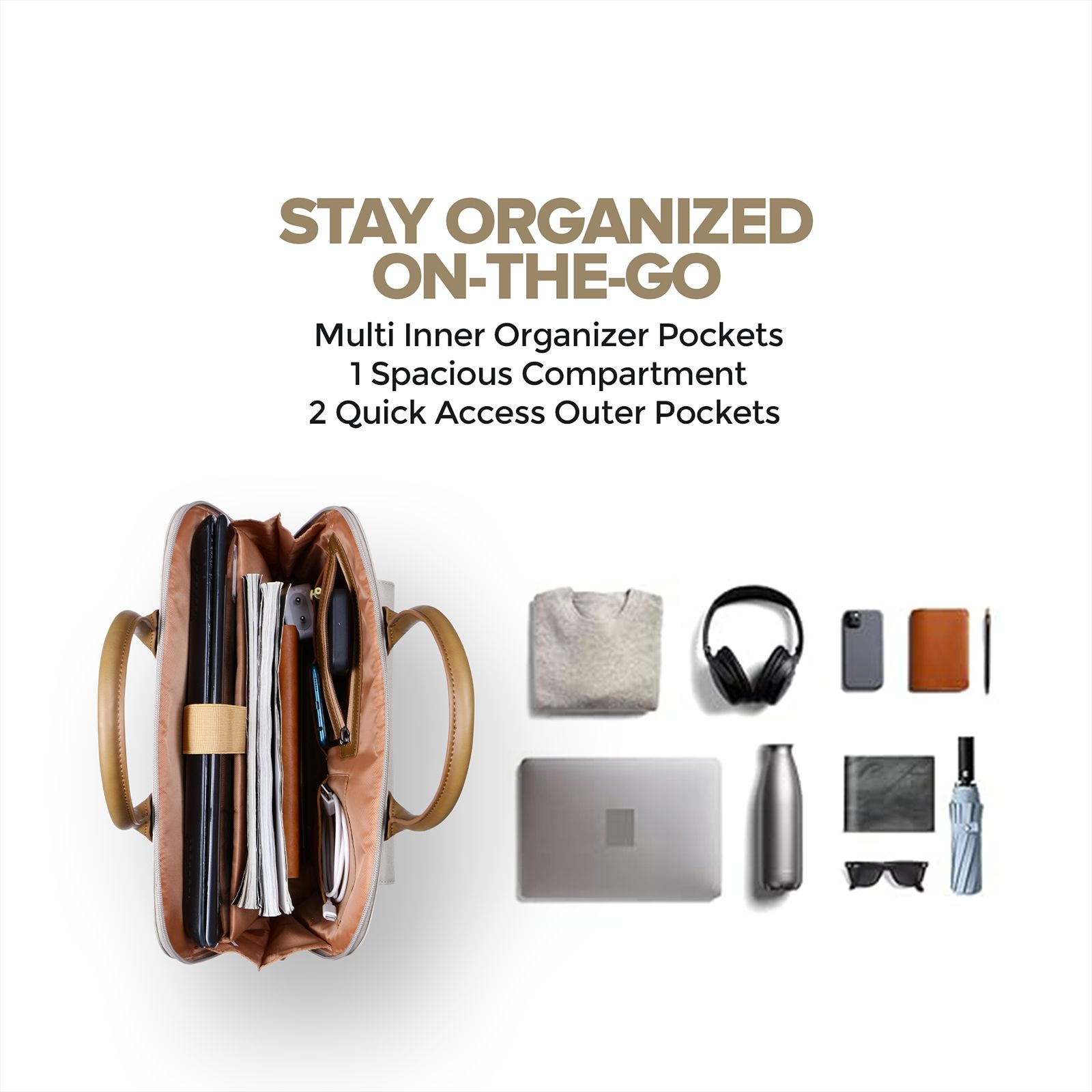 Sunmi Charmer Polyester Sling Bag for 14 Inch Laptop (10 L, Water Resistant, Off White)_11