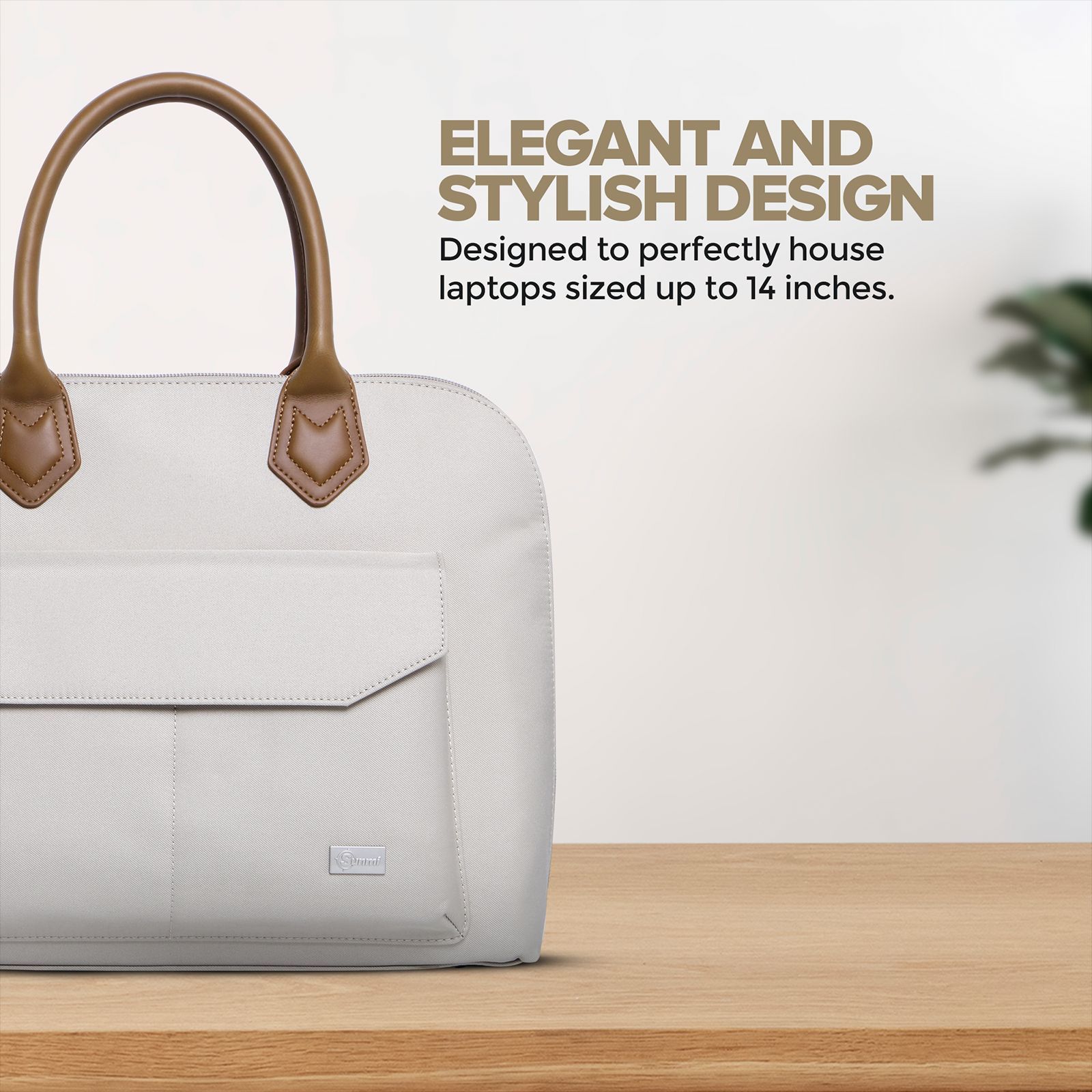 Sunmi Charmer Polyester Sling Bag for 14 Inch Laptop (10 L, Water Resistant, Off White)_12