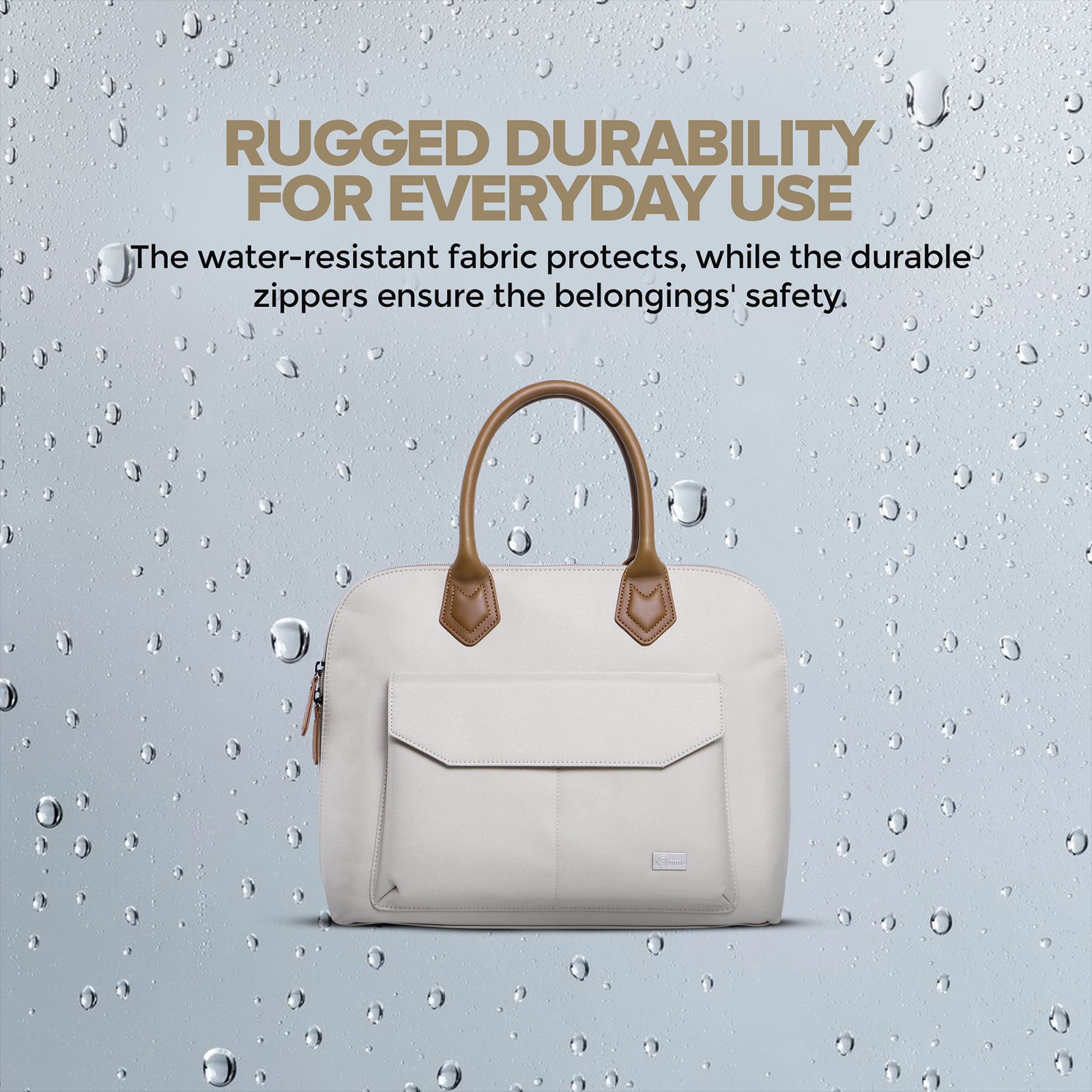 Sunmi Charmer Polyester Sling Bag for 14 Inch Laptop (10 L, Water Resistant, Off White)_13