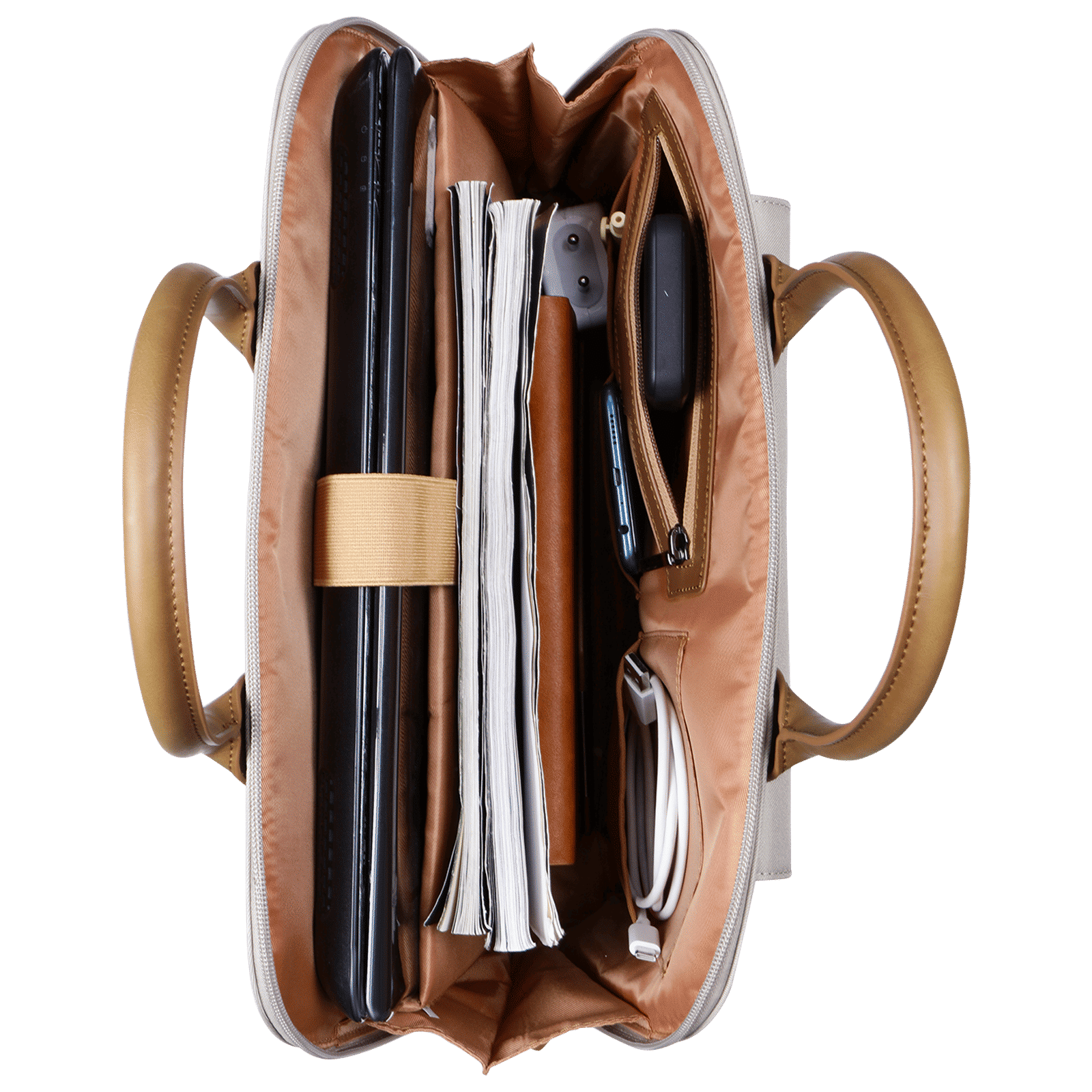 Sunmi Charmer Polyester Sling Bag for 14 Inch Laptop (10 L, Water Resistant, Off White)_6