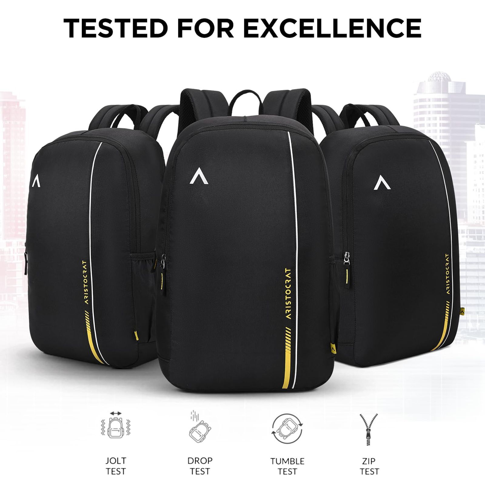 ARISTOCRAT NOVA 500D Fabric Laptop Backpack for 14 Inch Laptop (15 L, Premium Interior Lining, Black)_8